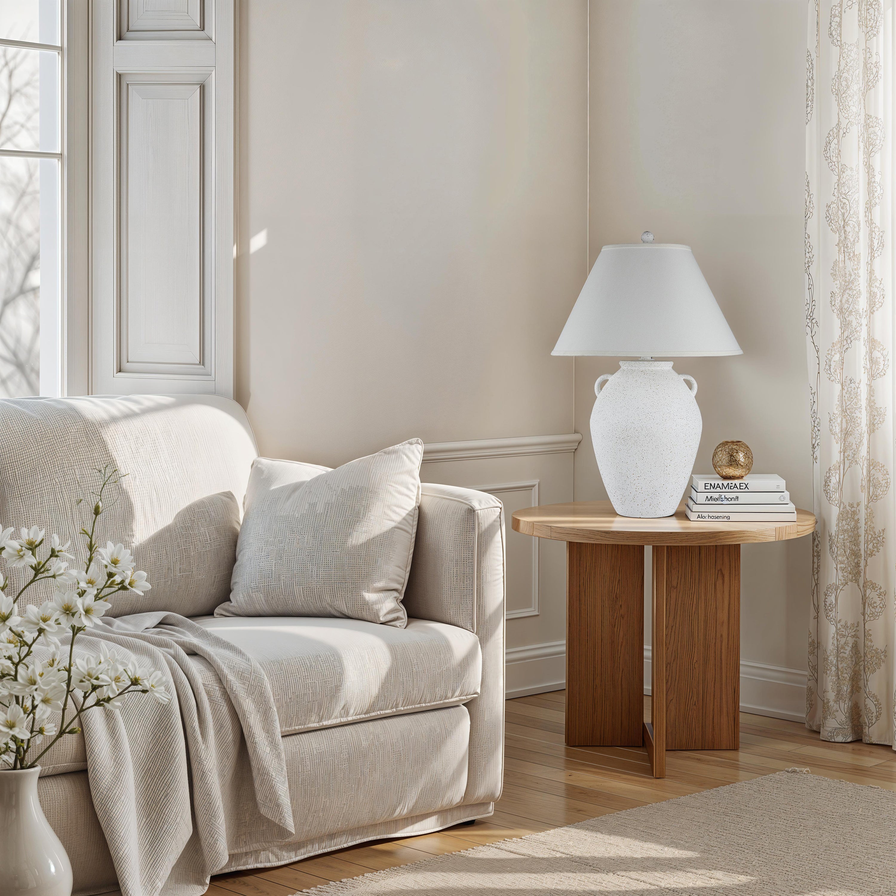 Aloria 29.25" Height Table Lamps, Off-White - White Label Lifestyle Image - LPT1381EV