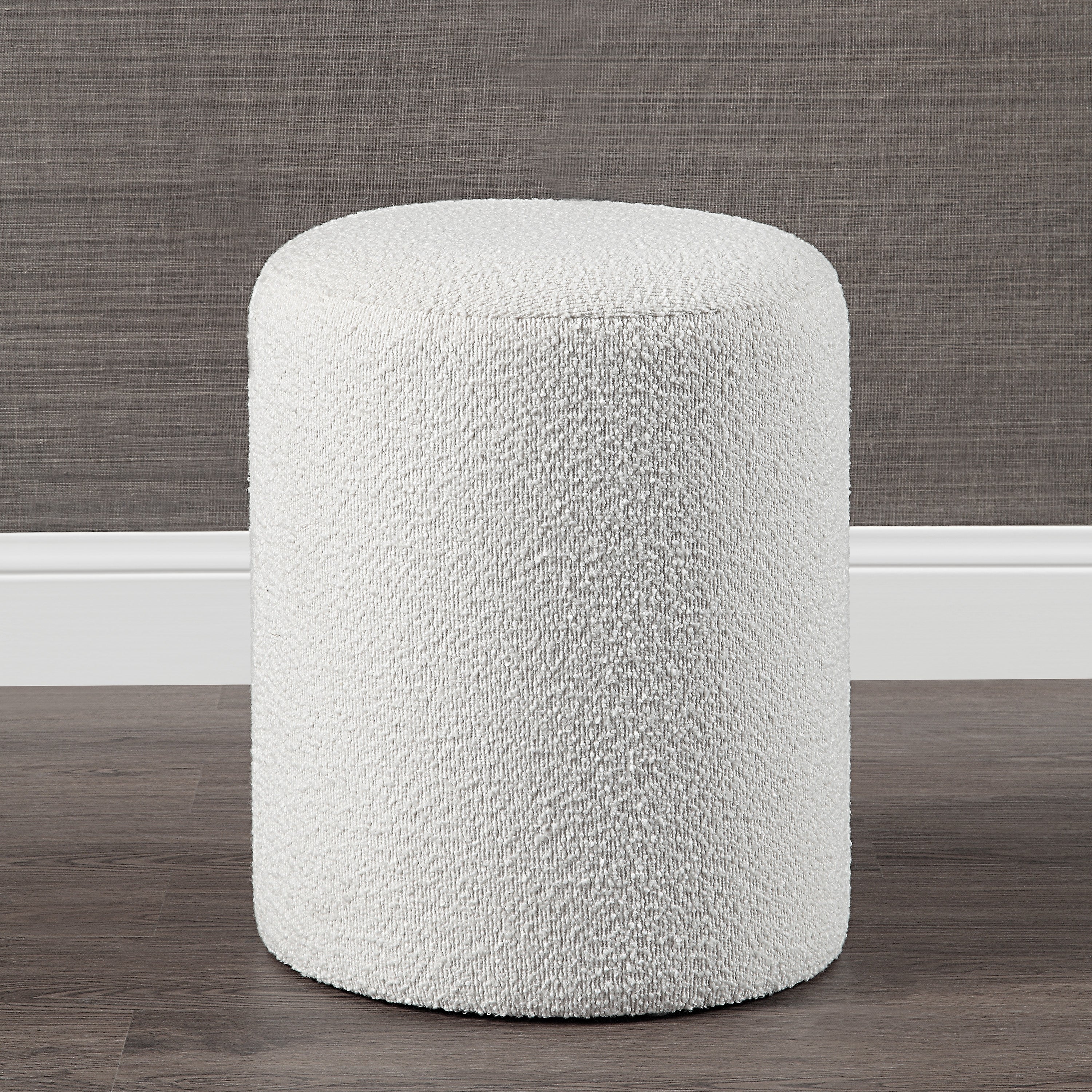 Corbin Indoor Boucle Ottoman, Off-White - Lifestyle Image - CHA096