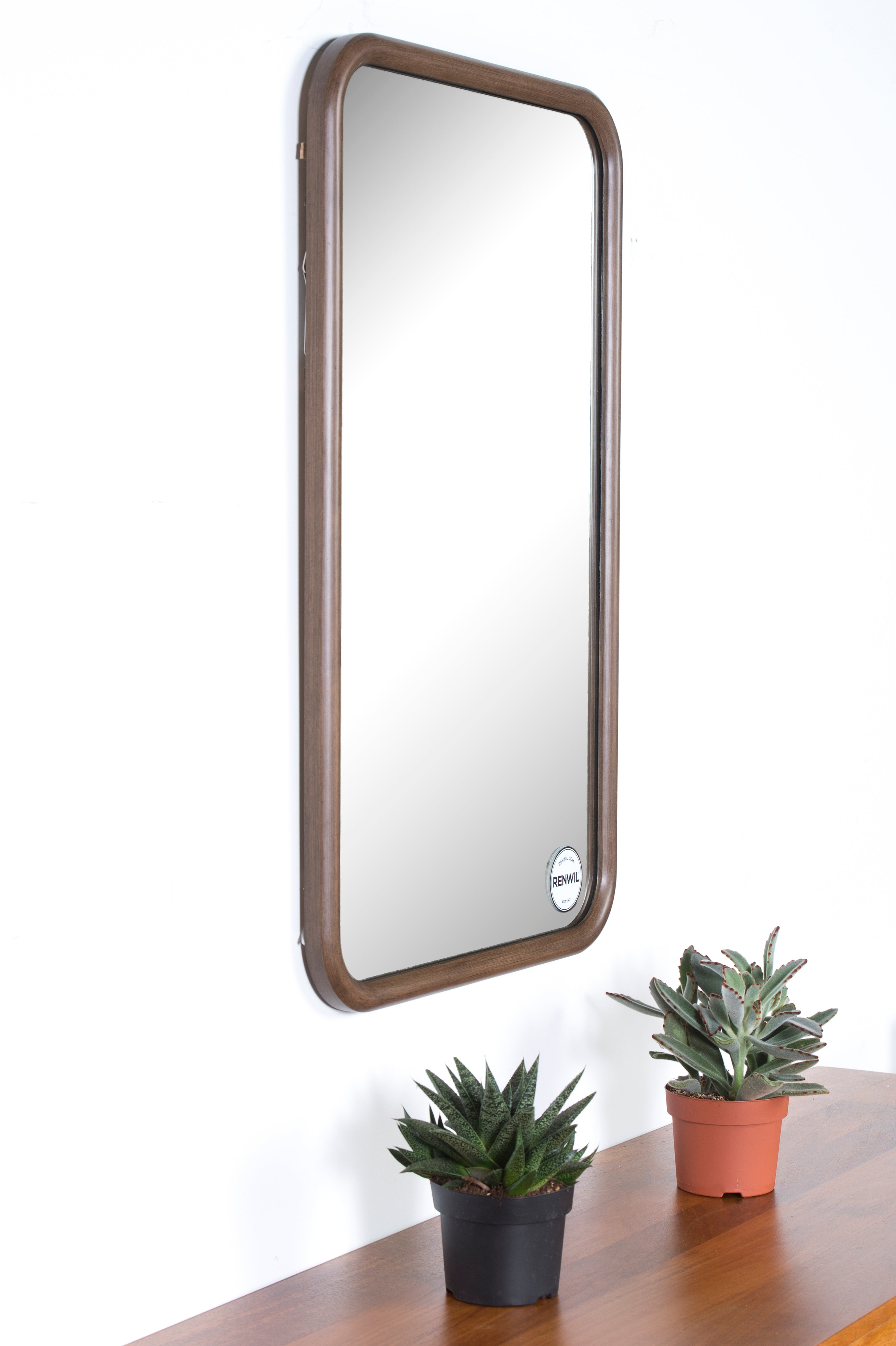 Dickens 32" Tall Rectangle Wall Mirror, Brown - Lifestyle Image - MT1835