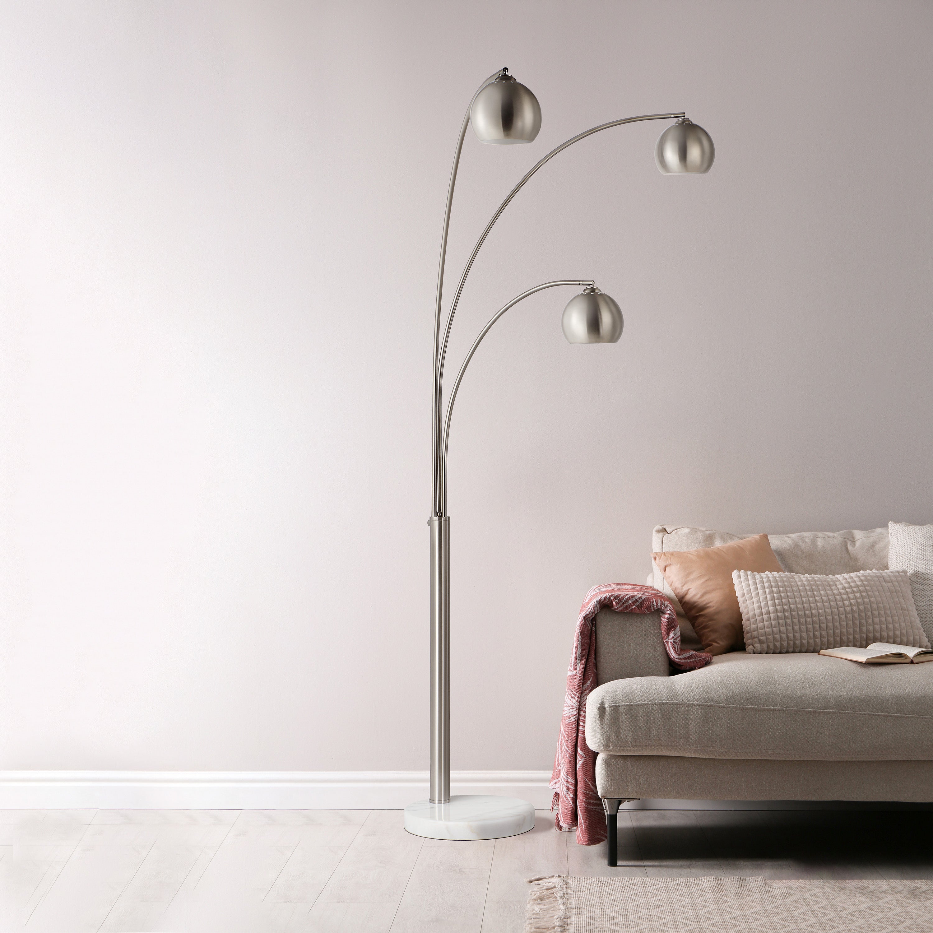 Aguillard 87.5" Height Floor Lamp, Grey - Lifestyle Image - LPF3161