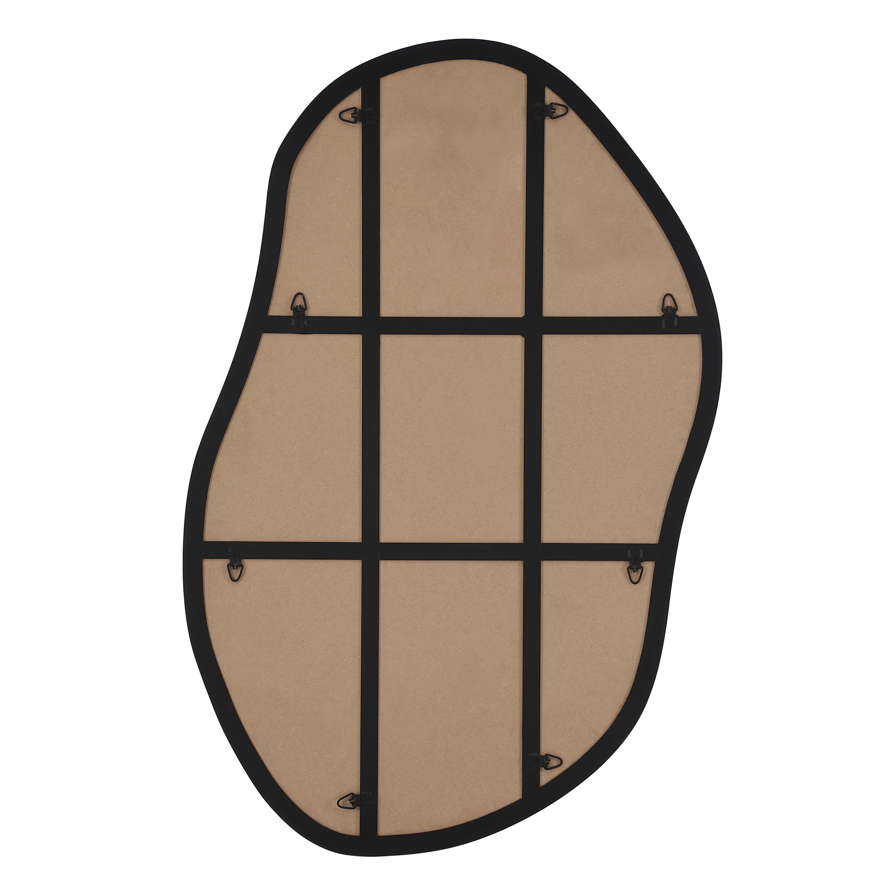 Jane 45.25" Tall Irregular Wall Mirror, Black - Backing Image - MT2659