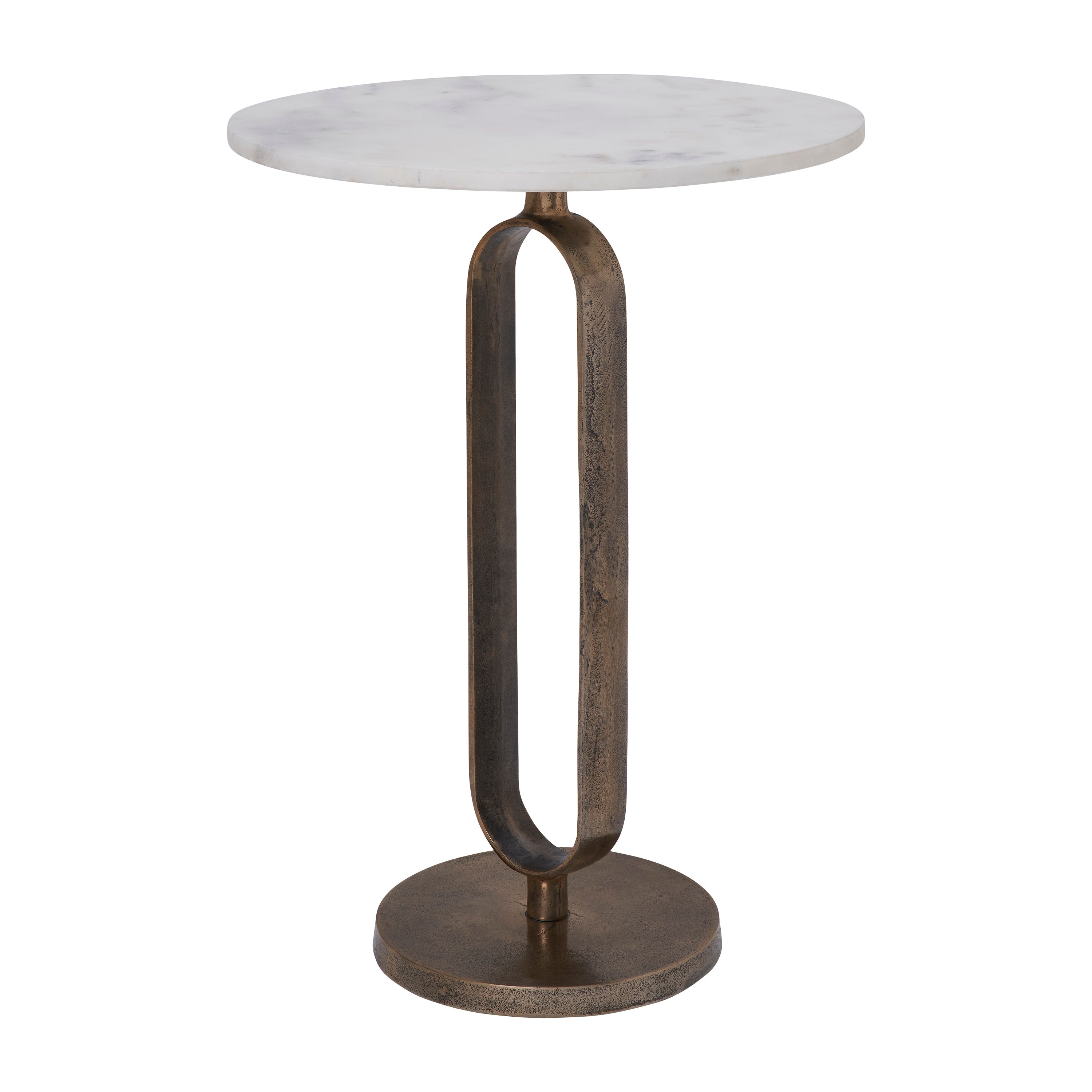 Irene Indoor Cast Aluminum Side Table, Antique Brass - Additional Image 3 - TA473