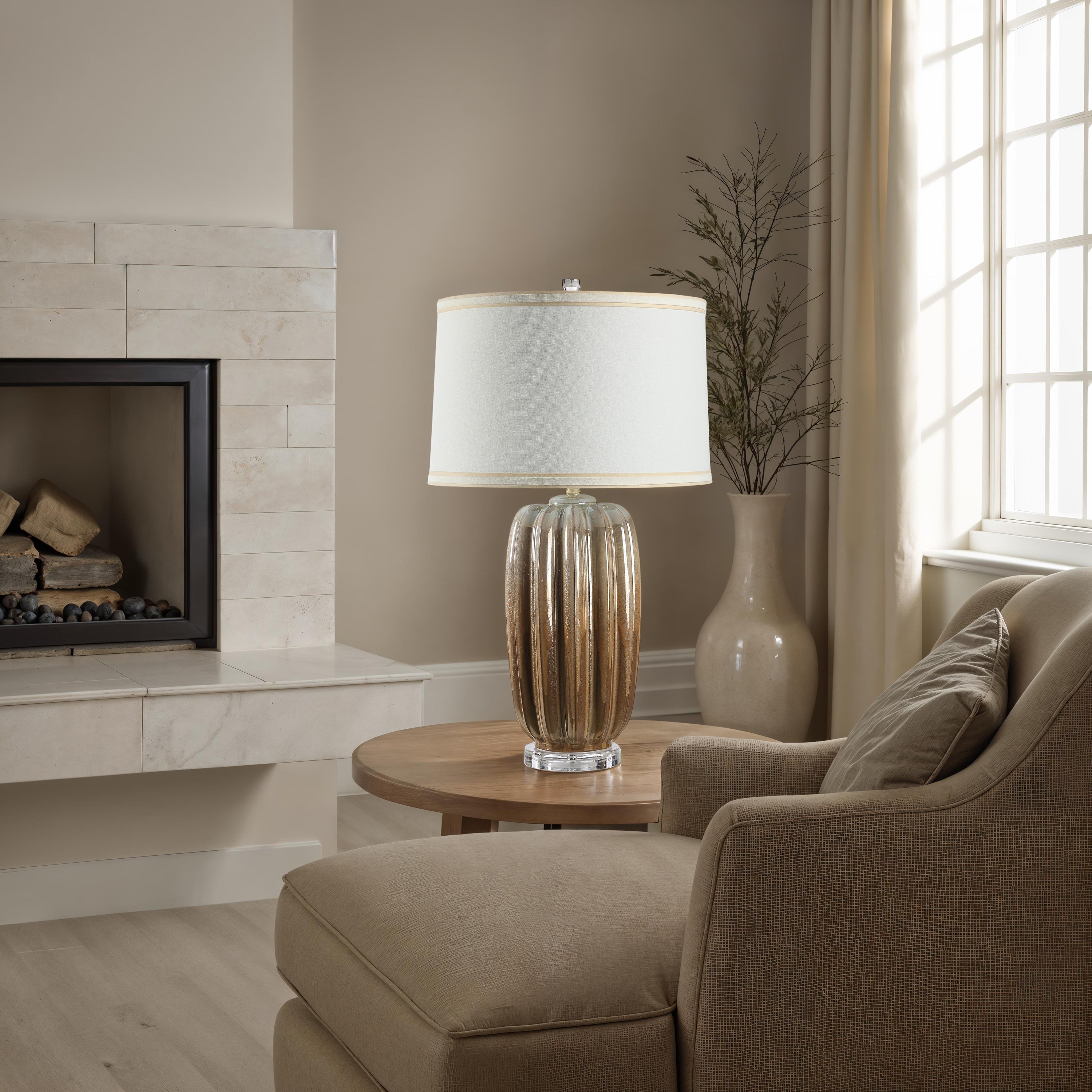 Lumeo 29.5" Height Table Lamps, Gold - White Label Lifestyle Image - LPT1399EV