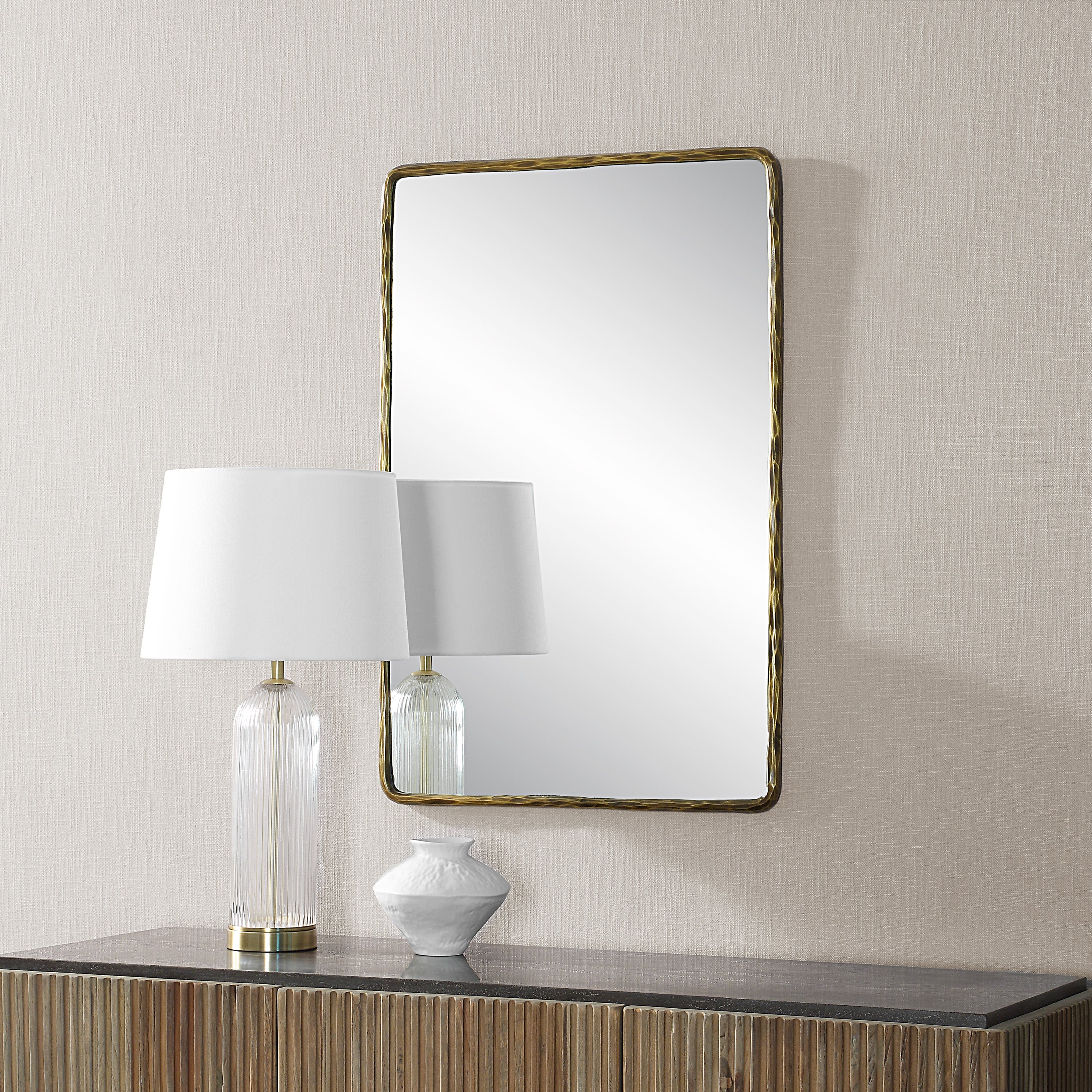 Ivory 36" Tall Rectangle Wall Mirror, Yellow - Lifestyle Image - MT2675