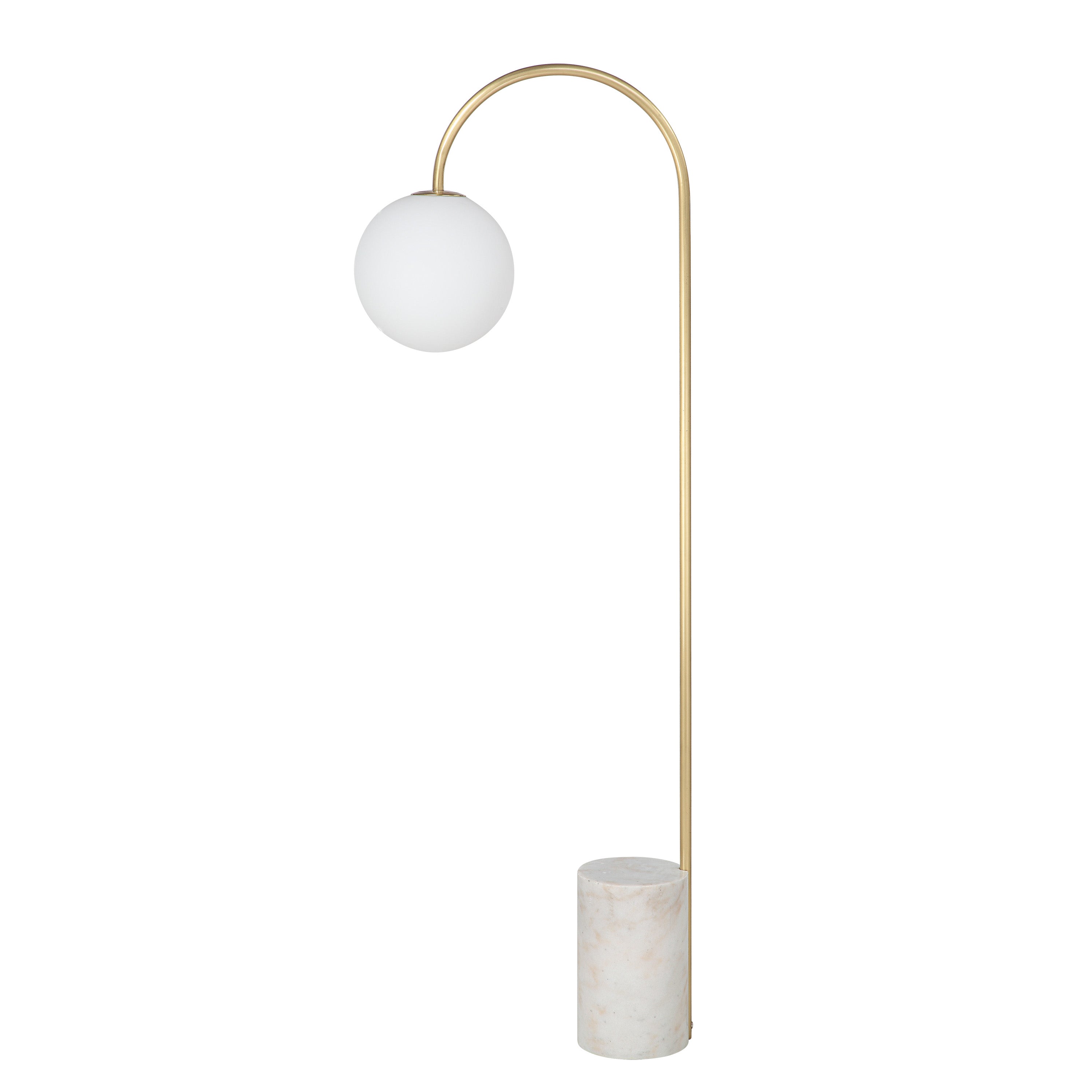 Merlot 62" Tall Satin Brass Floor Lamp with Globe Glass Shade - Additional Image 2 - LPF3151