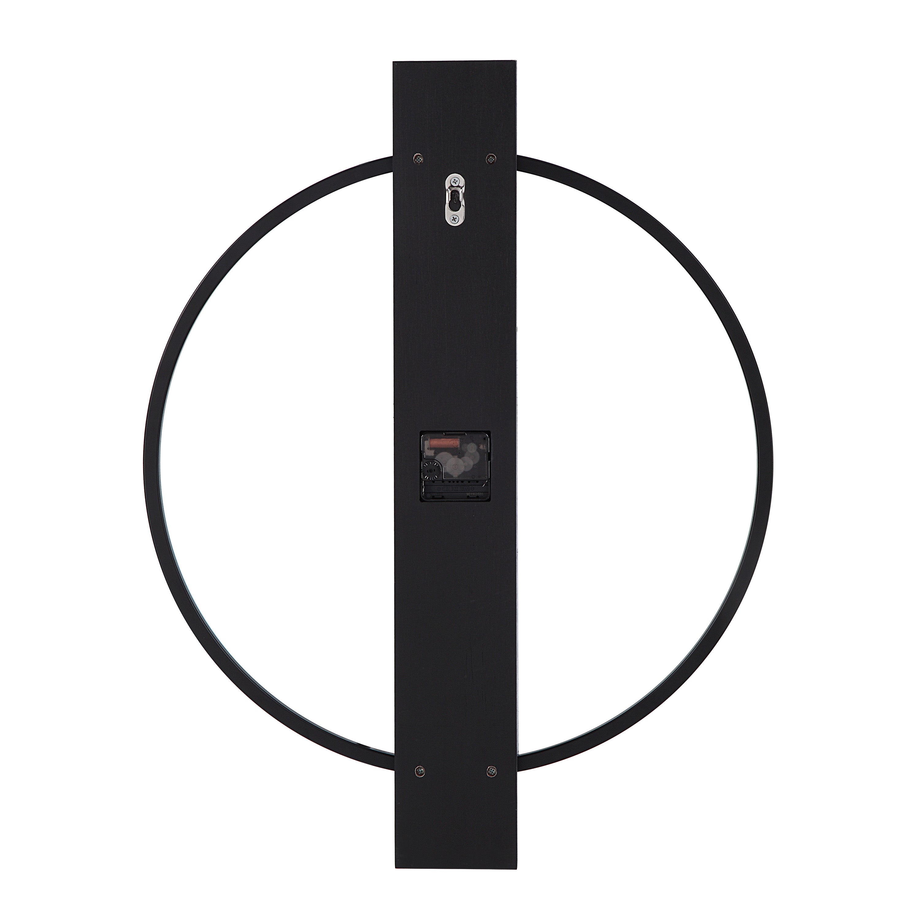 Romane Indoor Iron Wall Clock, Matte Black - Additional Image 3 - CL255