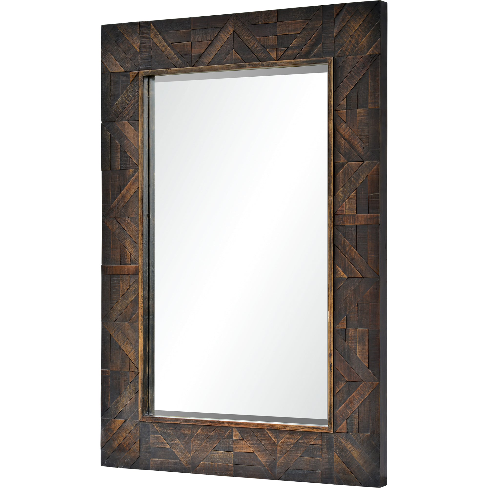 Madden 42" Tall Rectangle Wall Mirror, Brown - Angle Image - MT2201