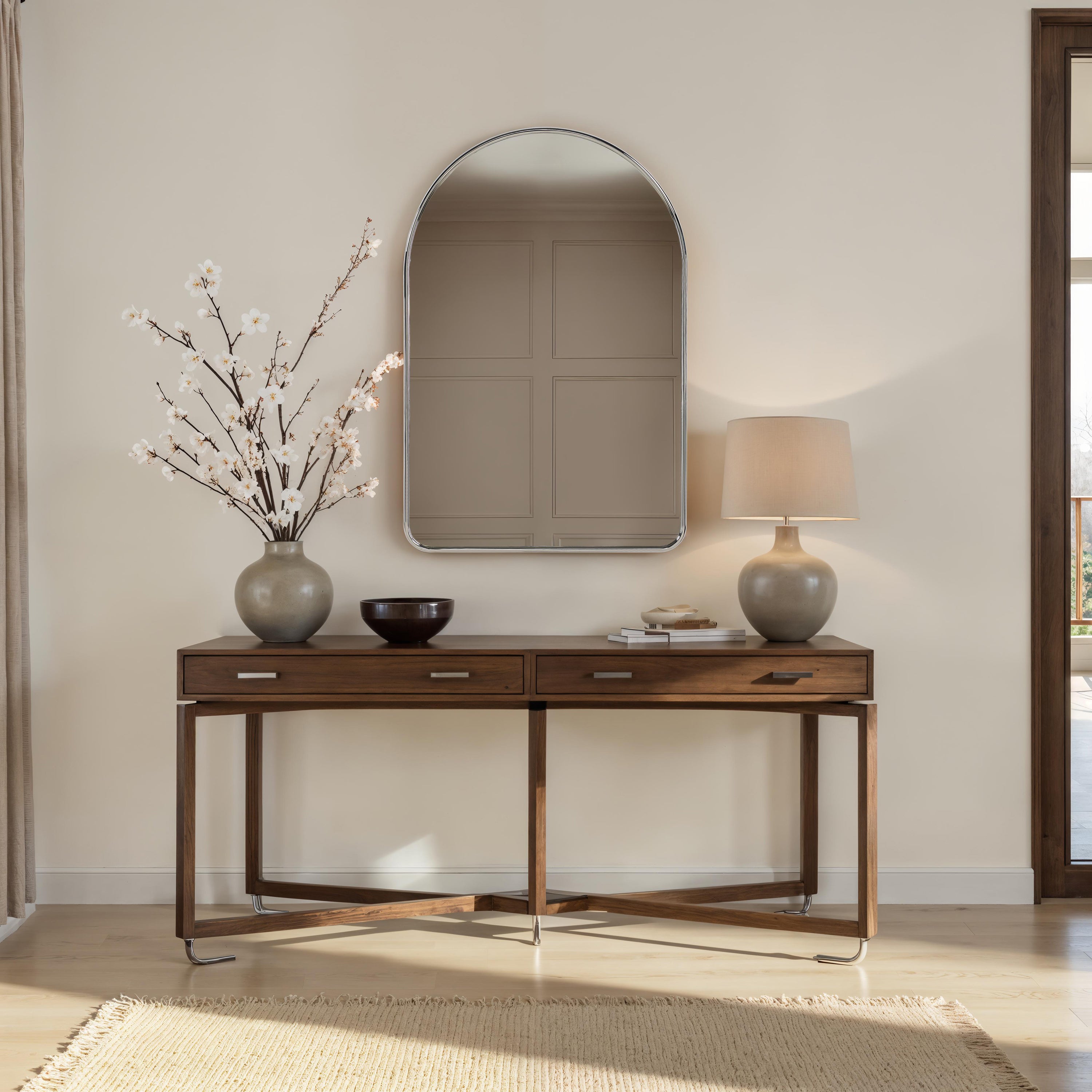 Cassis 36" H x 24" W Wall Mirror, Silver - Lifestyle Image - MT2725