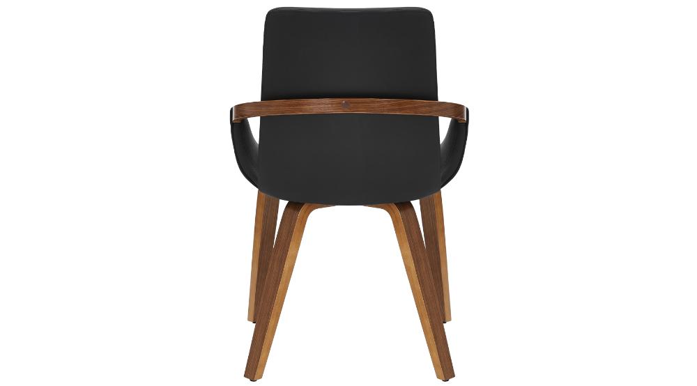 Tovas and Caspian 7pc Dining Set - Black Table and Dark Walnut Chairs