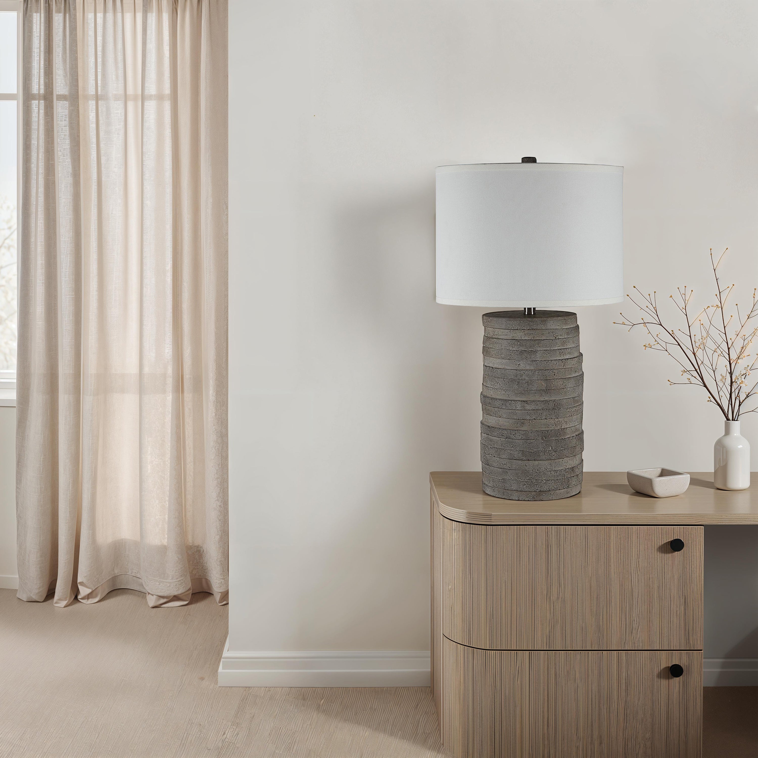 Whalen 28.0" Height Table Lamps, Warm Charcoal Grey - White Label Lifestyle Image - LPT1386EV