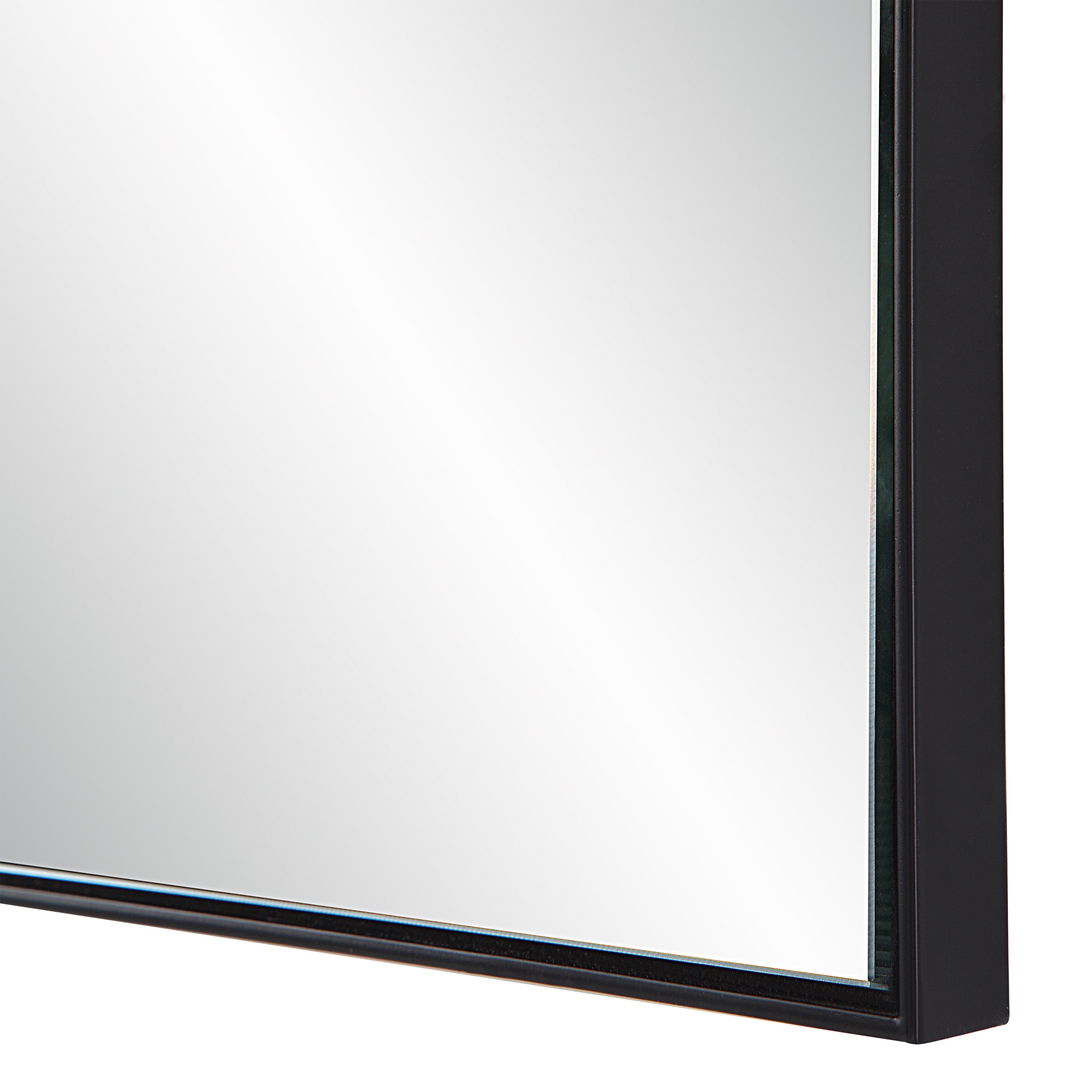 Titel 36" Tall Rectangular Mirror, Matte Black - Detail Image - MT2633