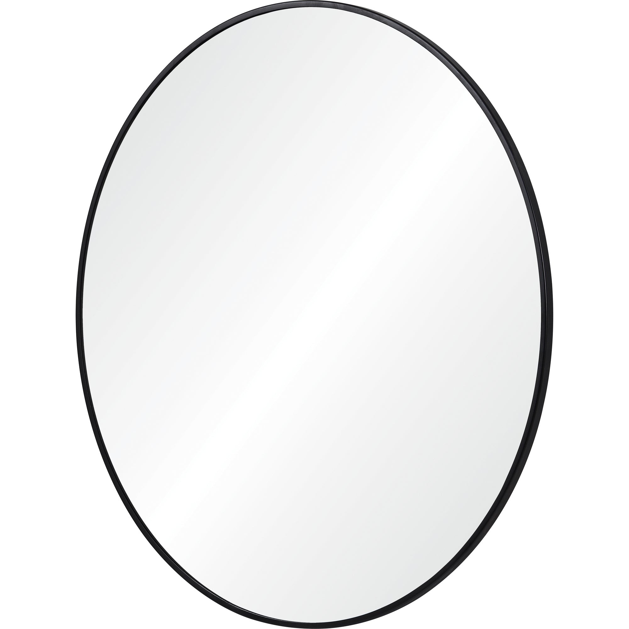 Claribel 30" Tall Round Wall Mirror, Black - Angle Image - MT2414