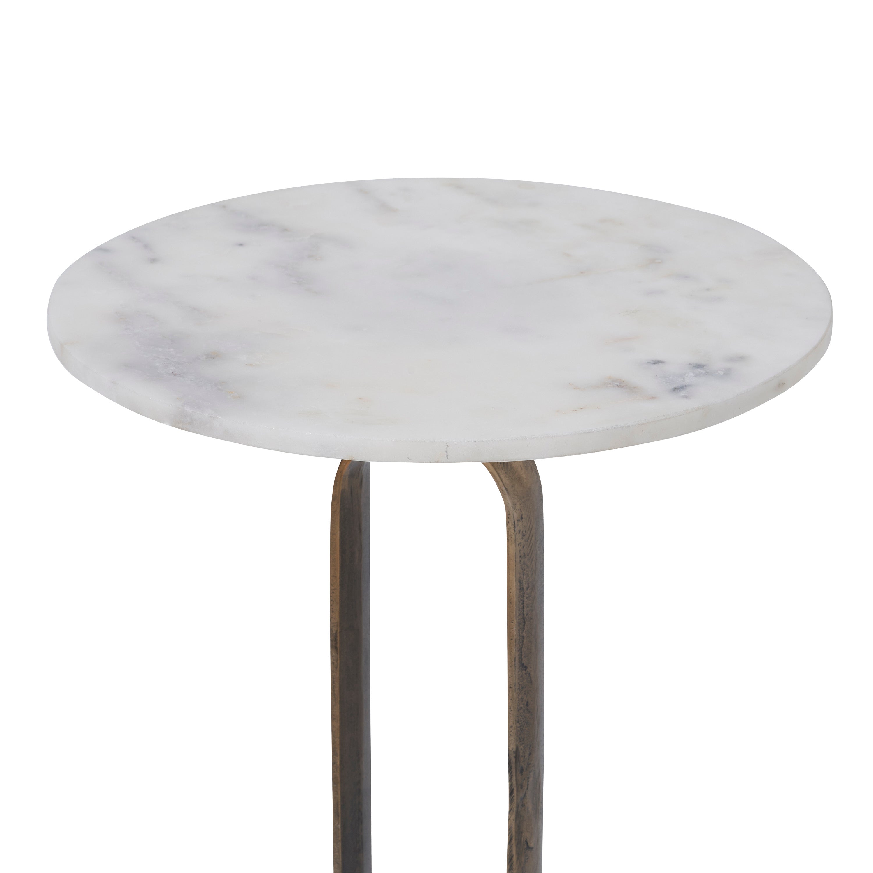 Irene Indoor Cast Aluminum Side Table, Antique Brass - Additional Image 5 - TA473