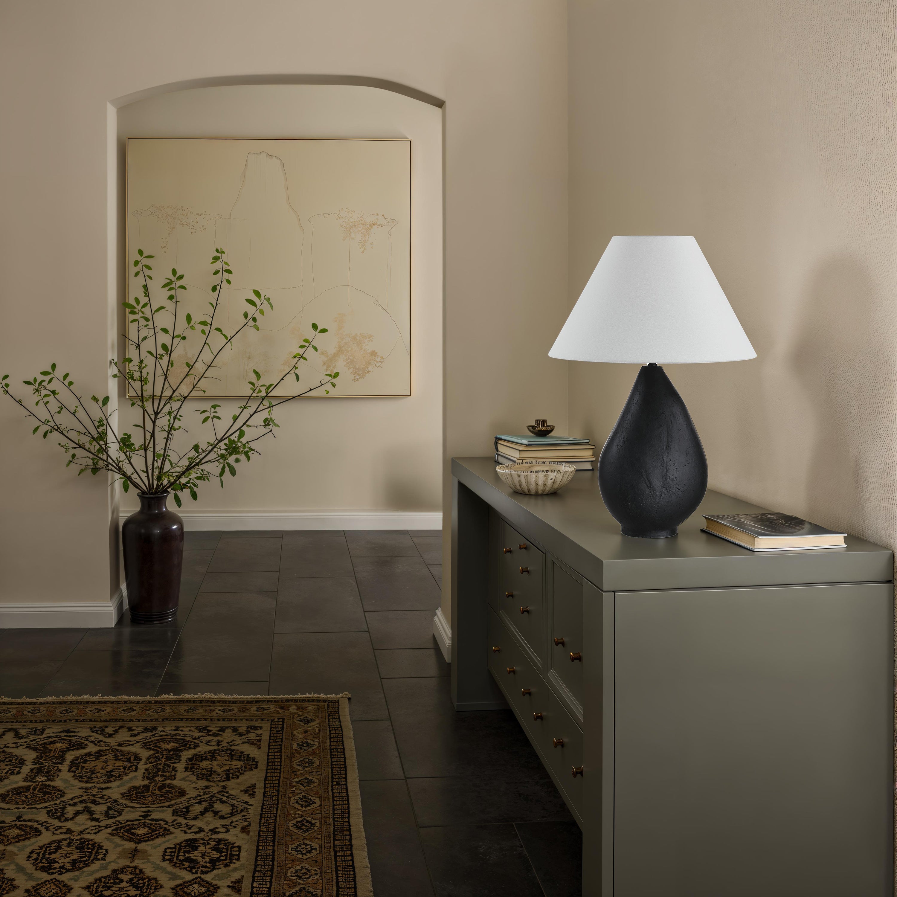 Sotiria 26.0" Height Table Lamps, Texture Matte Black - White Label Lifestyle Image - LPT1366