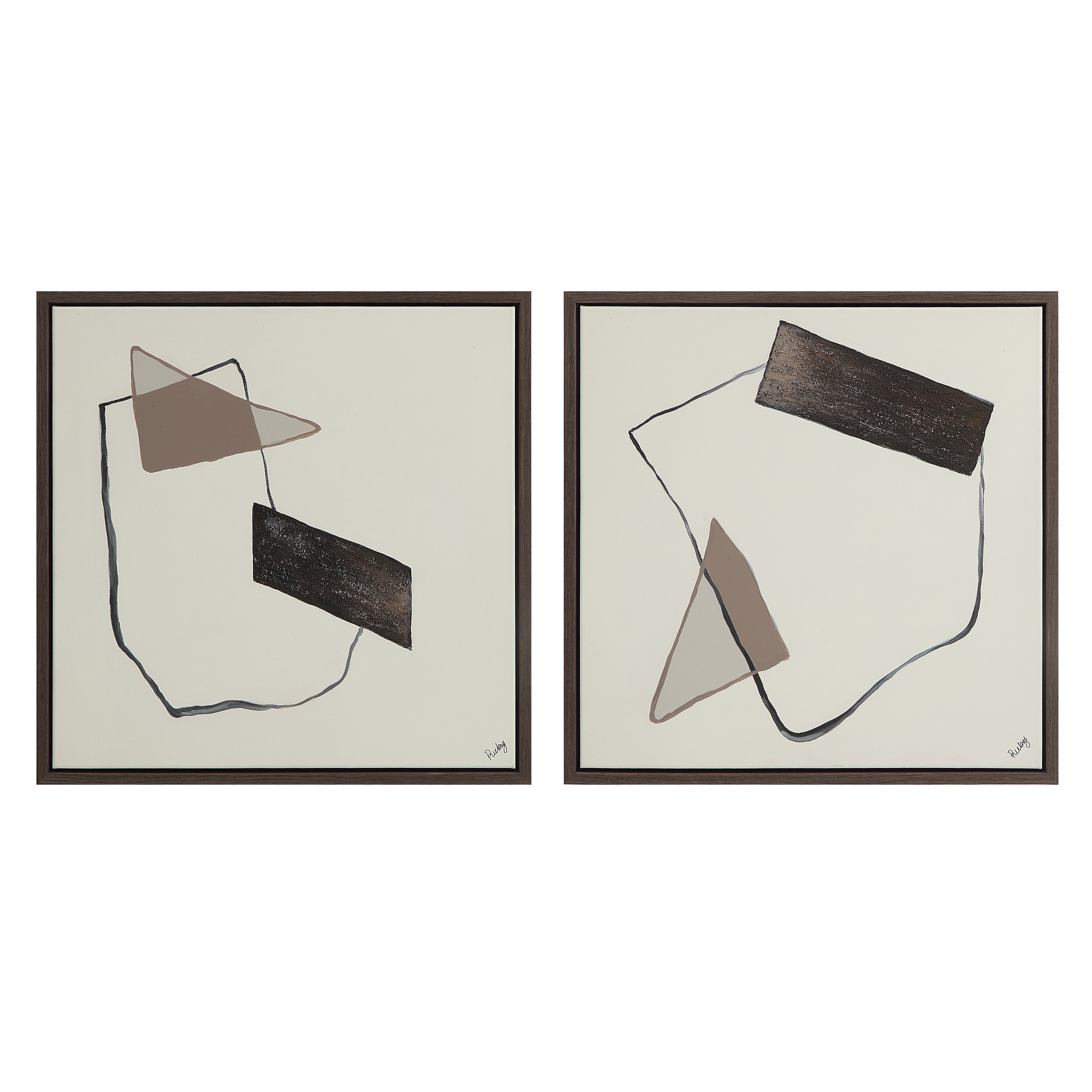 Lacadie 30.1" Wide Canvas Art with Wood Frame, Dark Brown - Main Image - OL2142