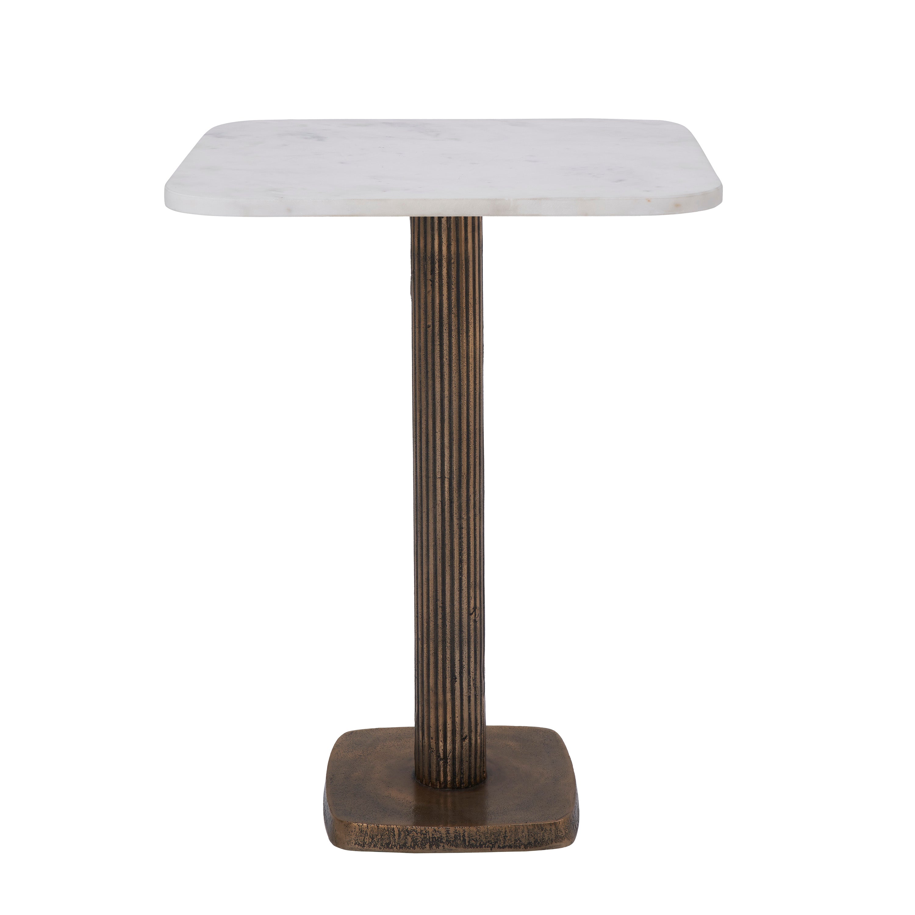 Allard Indoor Cast Aluminum Side Table, Antique Brass - Main Image - TA467
