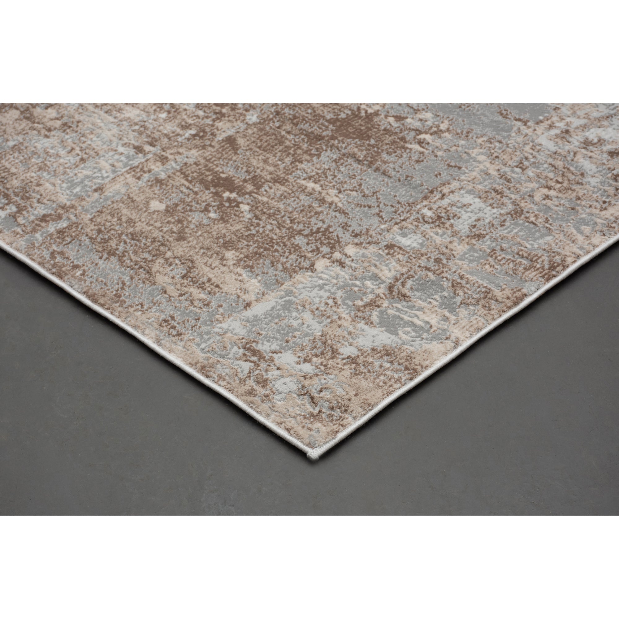 Ariella 8' x 10' Power loomed Indoor Rug, Grey - Angle Image - RARI-45112-810
