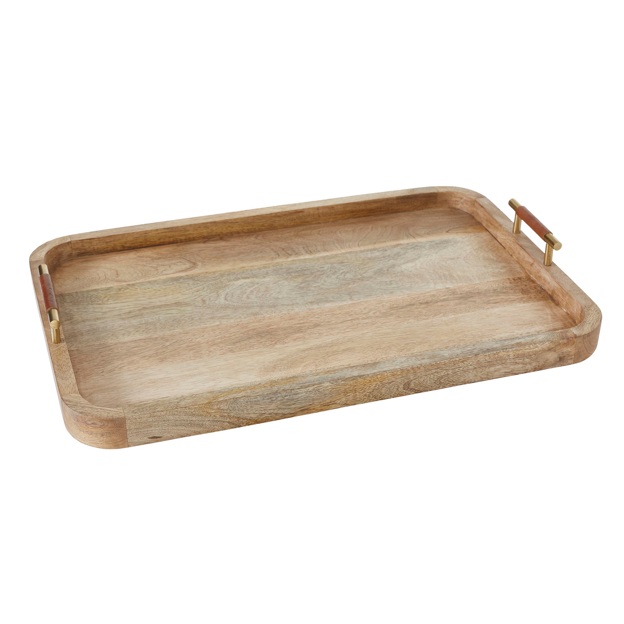 Mango Indoor Mango Wood Tray, Natural - Angle Image - STA784