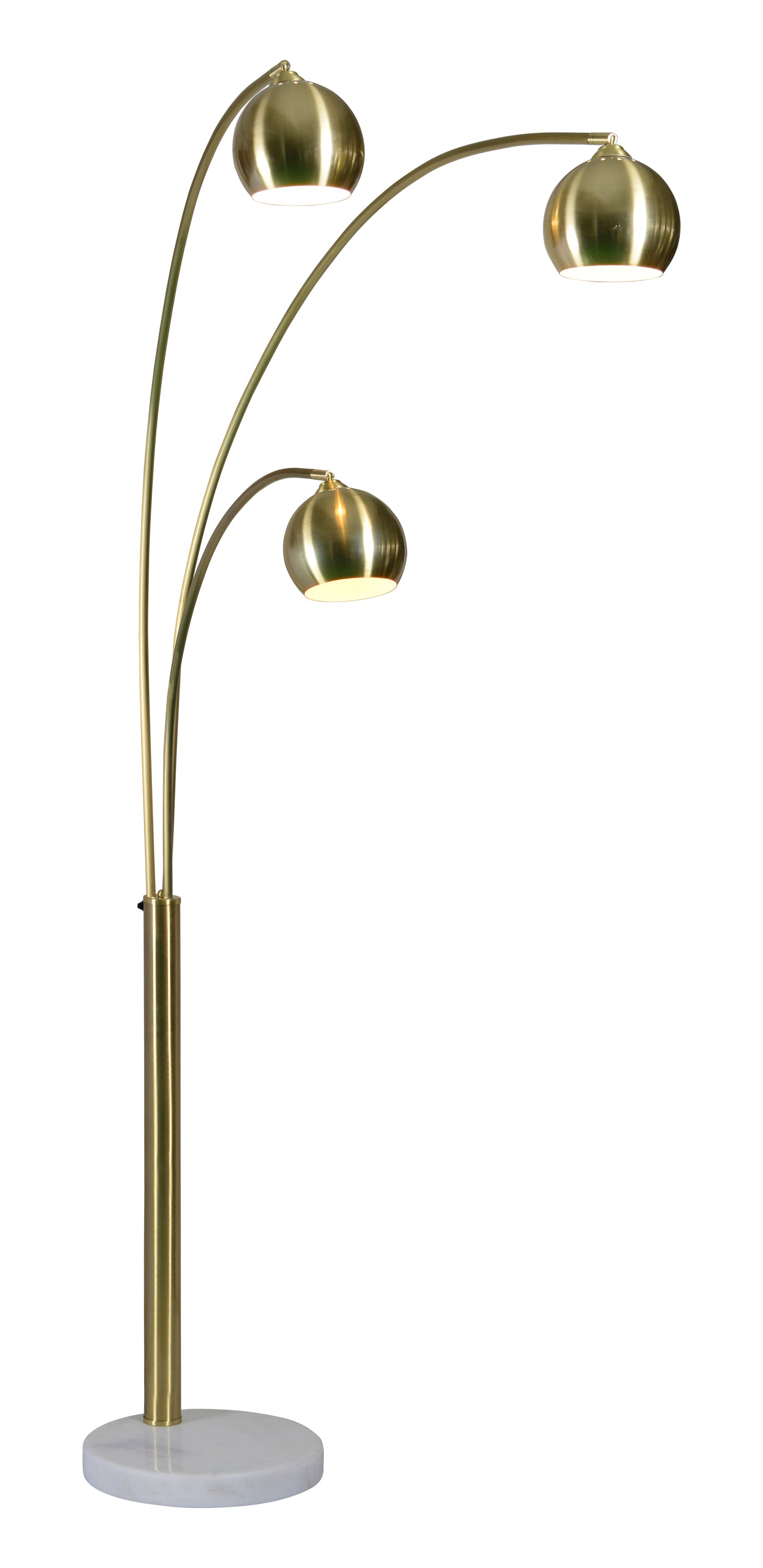Dorset 83" Length Floor lamp, Satin Brass - Angle Image - LPF3072