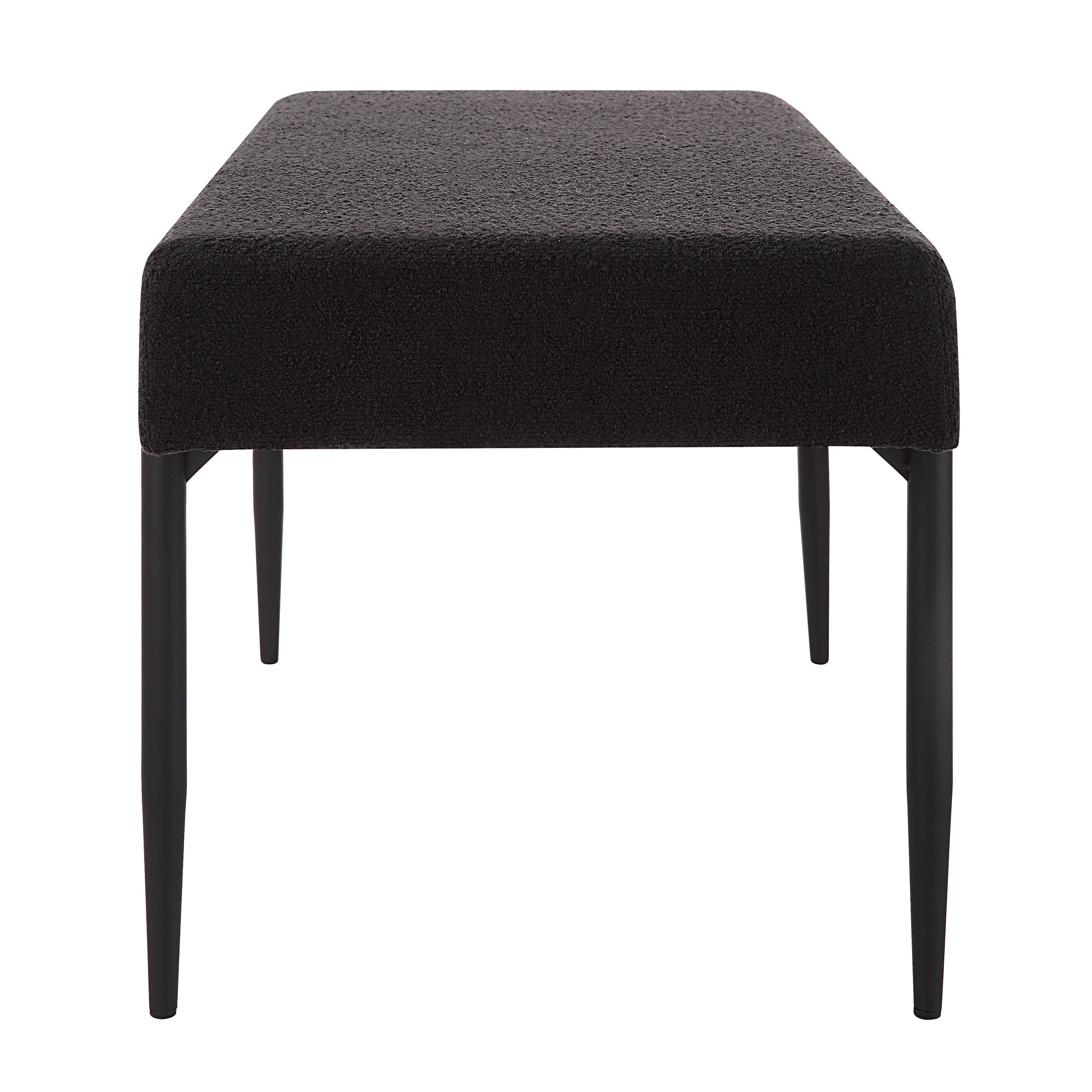 Lowe Indoor Boucle Bench, Black - Additional Image 2 - CHA100