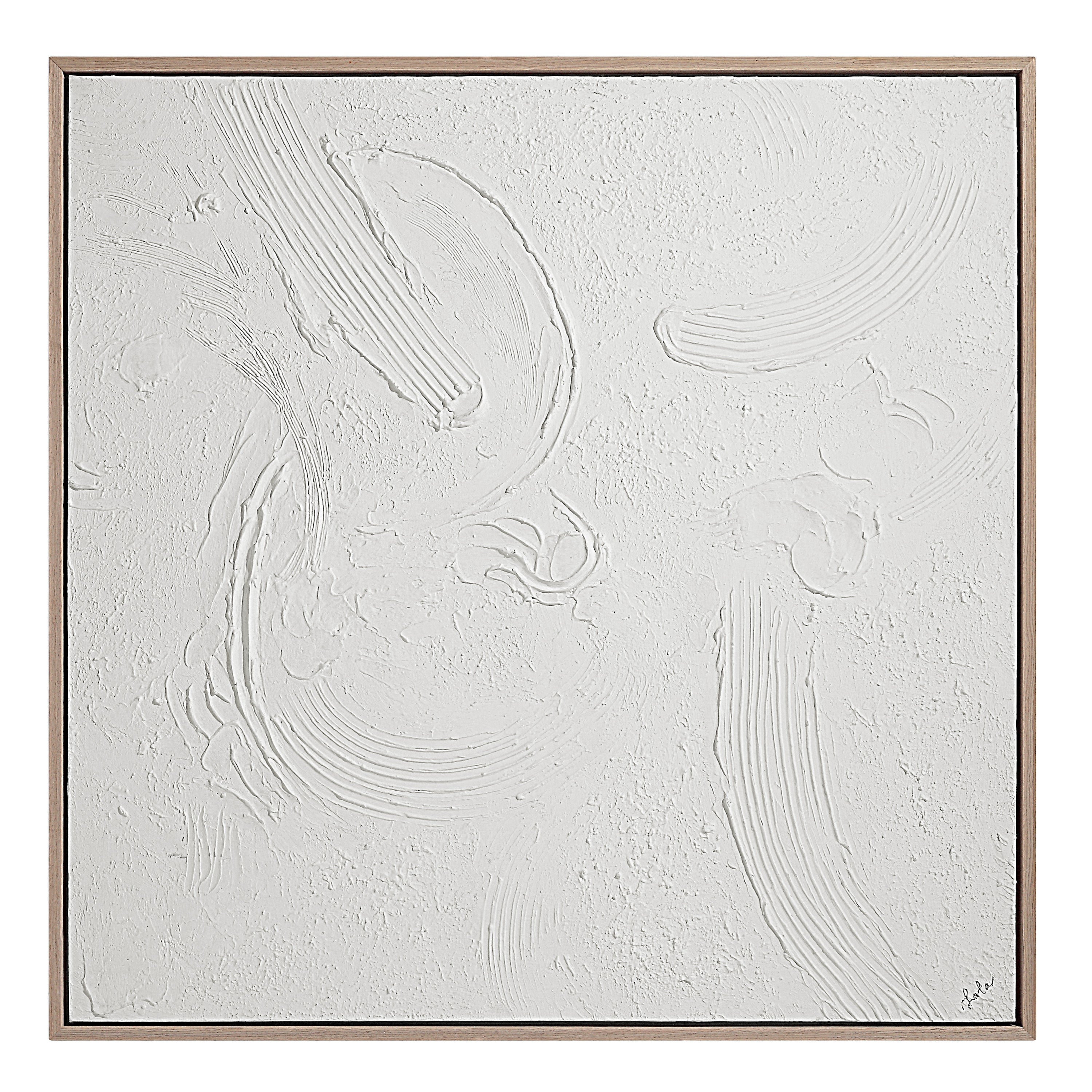 Luz 50" Wide Canvas Art with Wood Frame, Cream - Main Image - OL2163
