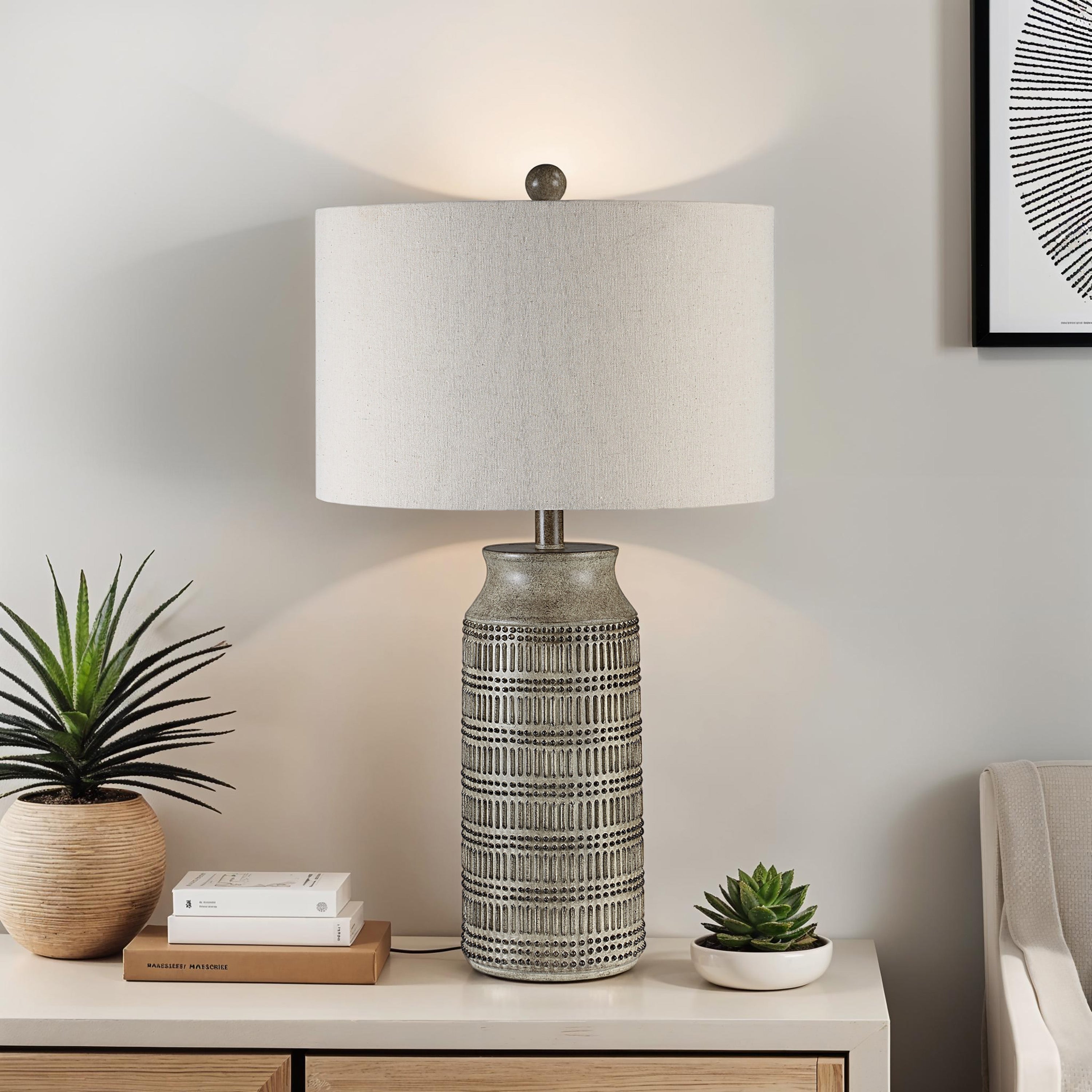 Tarragona 28" Height Table Lamp, Brown - Lifestyle Image - LPT1356