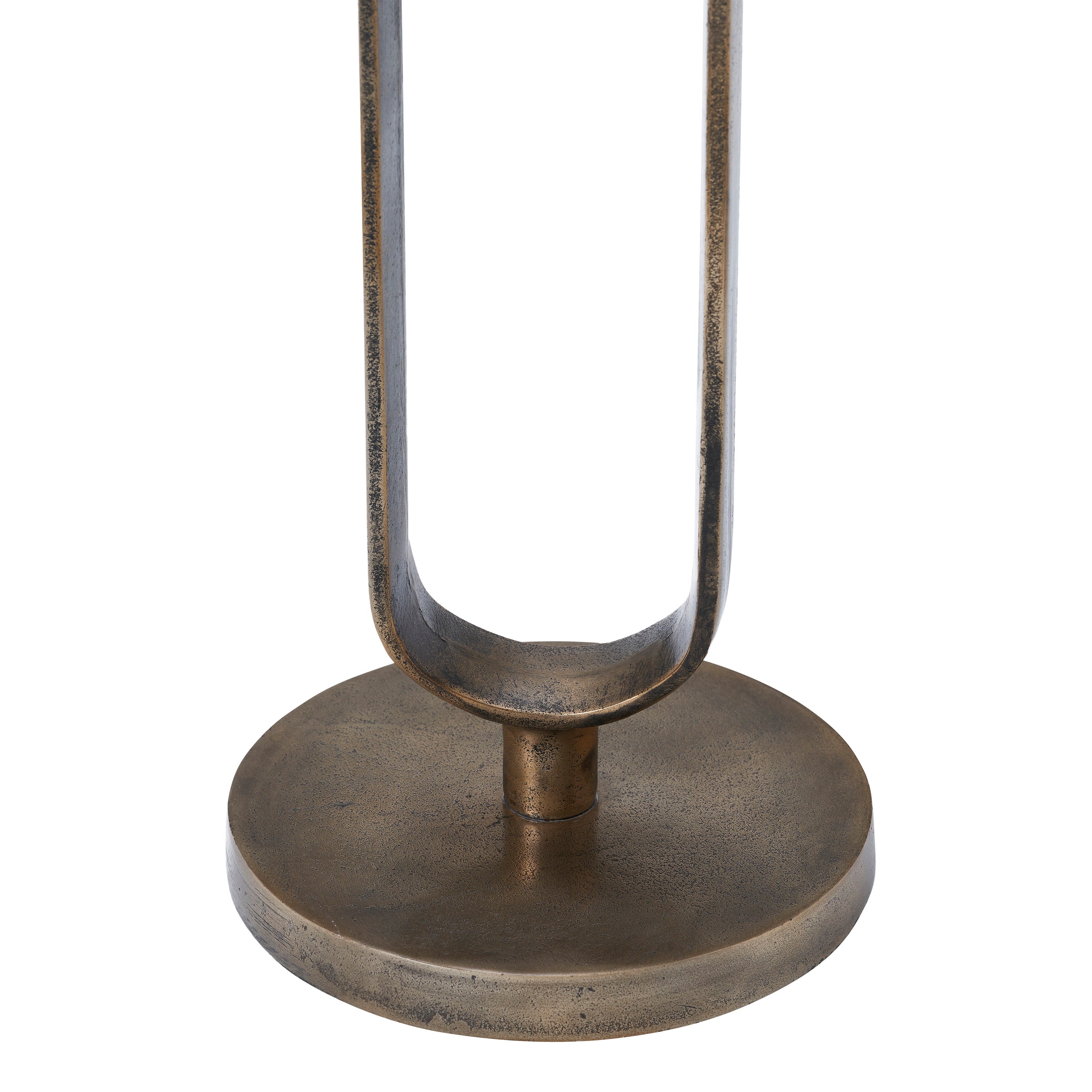 Irene Indoor Cast Aluminum Side Table, Antique Brass - Detail Image - TA473