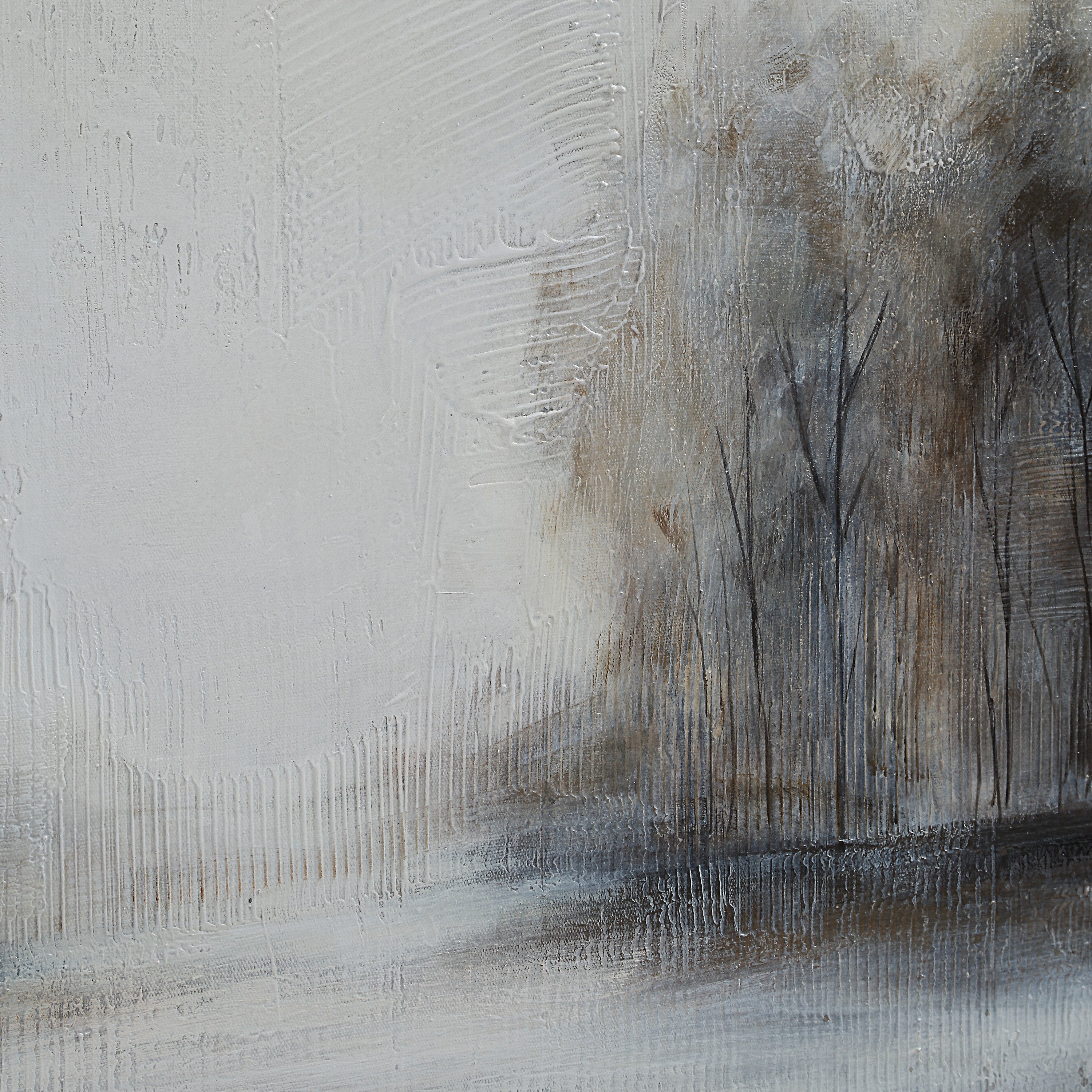 Country 60" Wide Canvas Art, White, Grey, Beige - Detail Image - OL2176