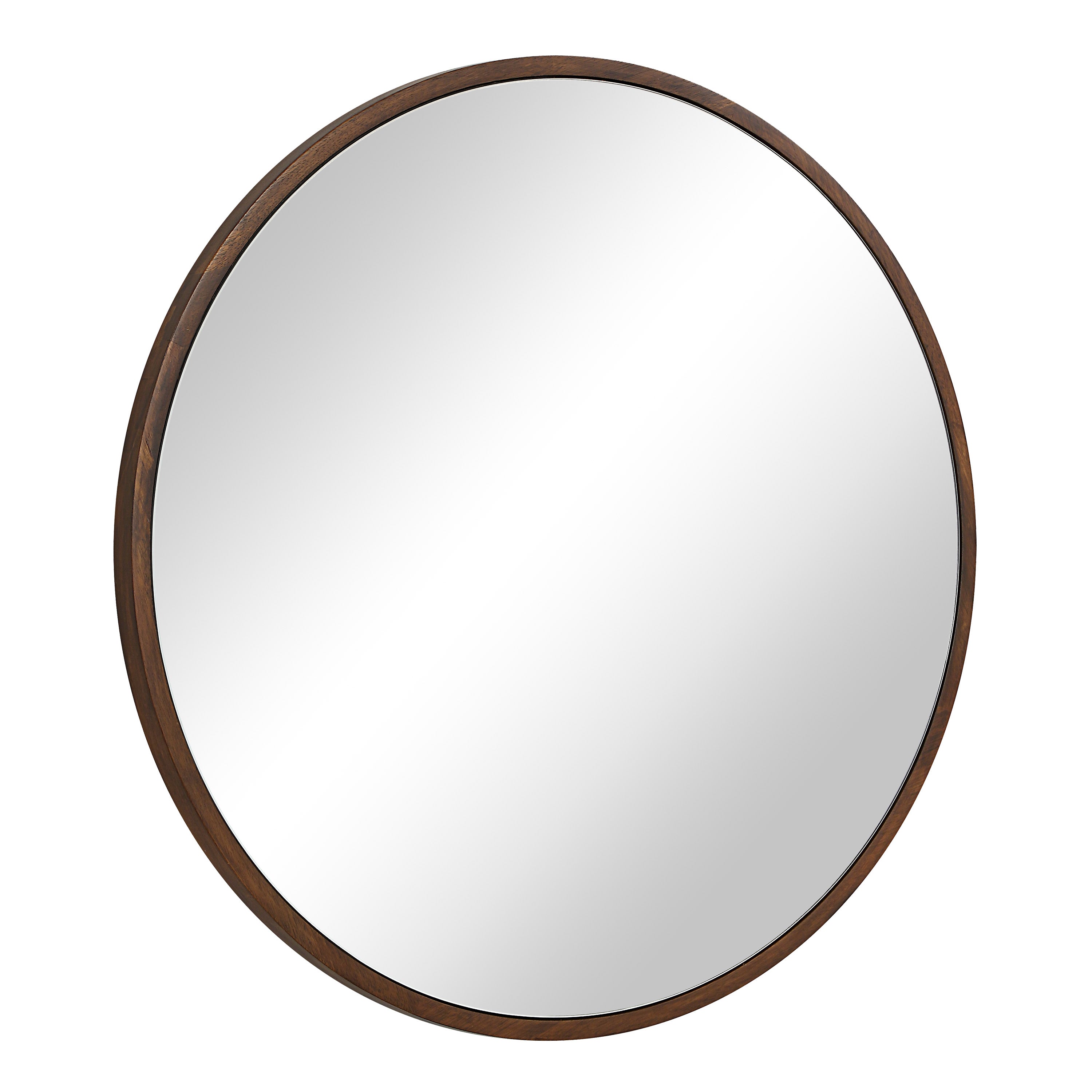 Modi 30" H x 30" W Wall Mirror, Brown - Angle Image - MT2706