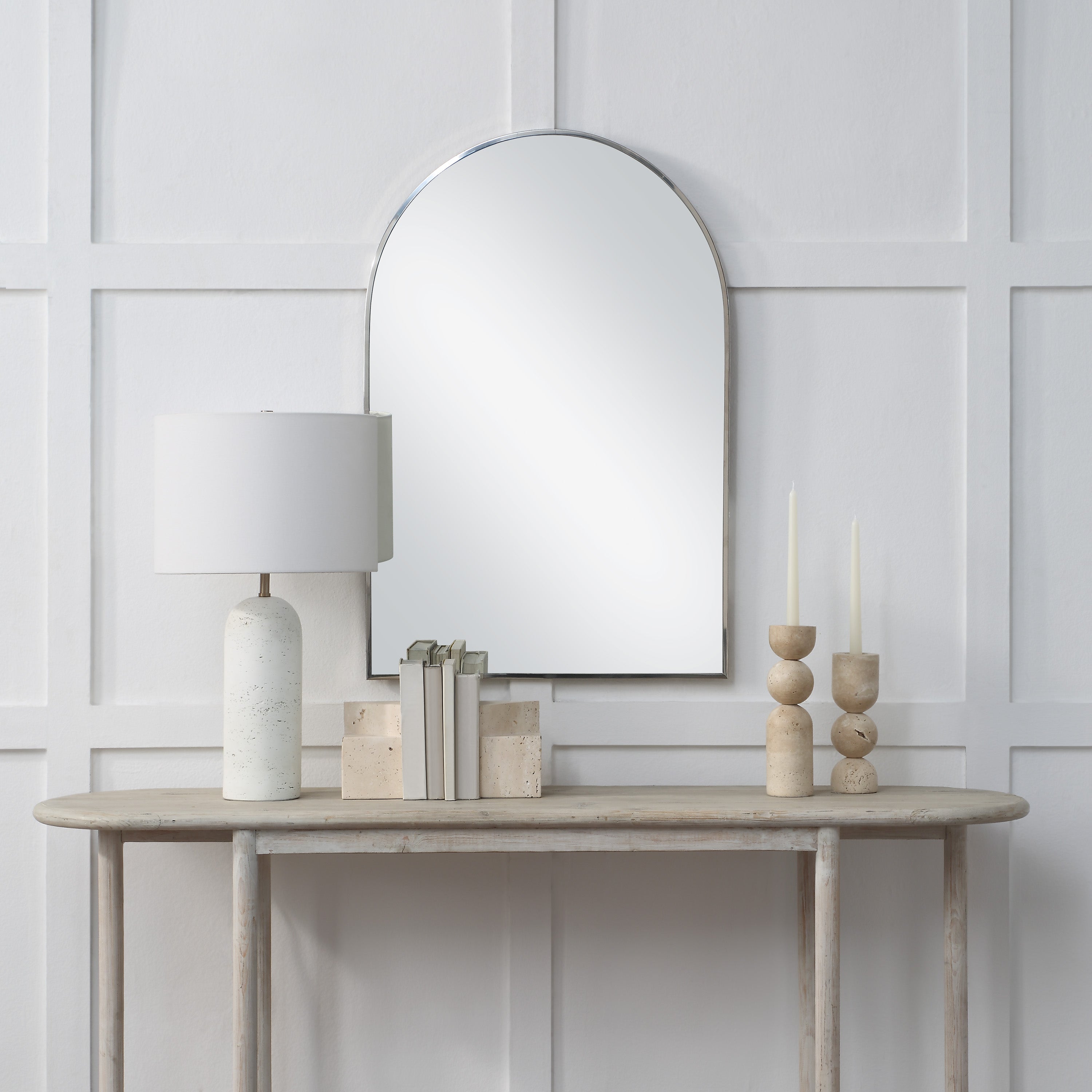 Plaka 36" H x 24" W Wall Mirror, Grey - Lifestyle Image - MT2693