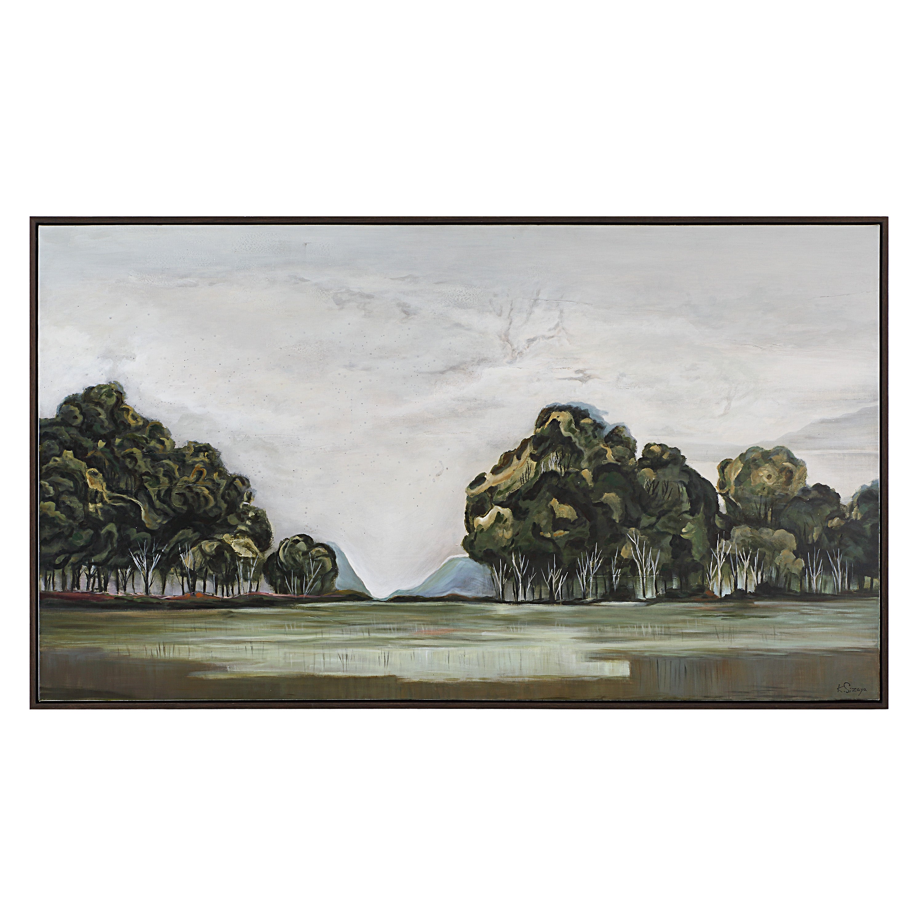 Malika 40" H x 70" W Canvas Art, Green - Main Image - OL2180