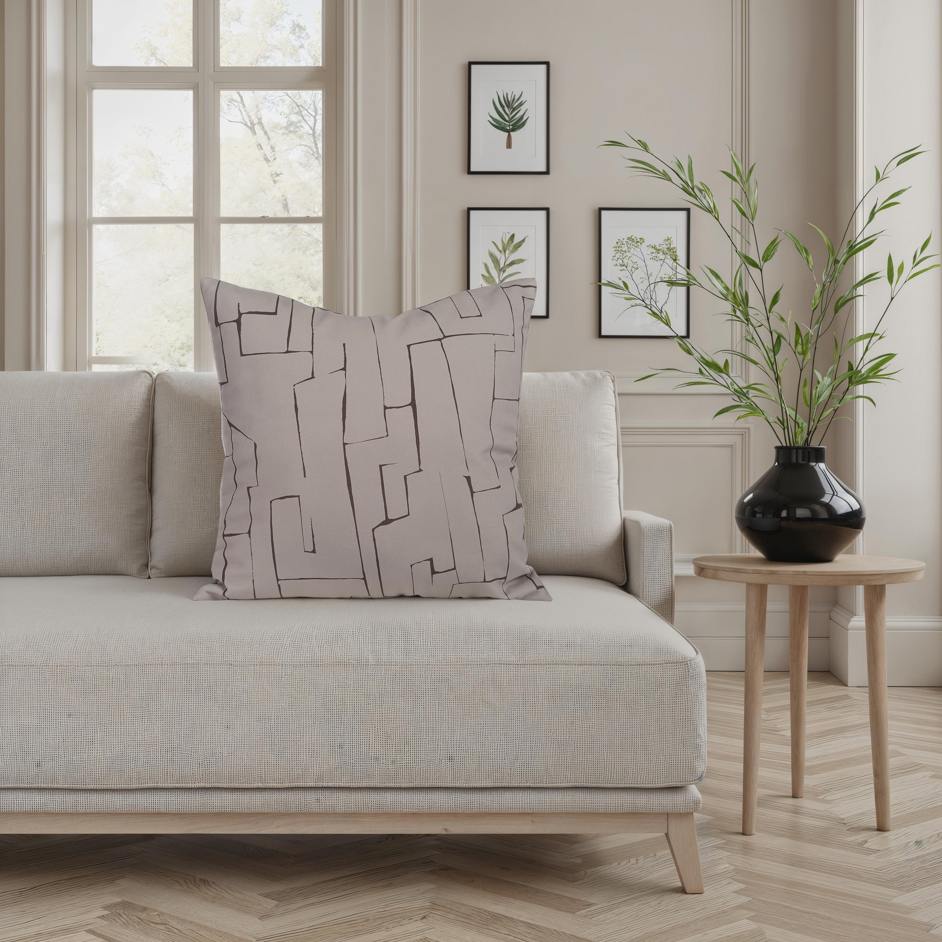Sarno Pillows, Beige / Black - Lifestyle Image - PWFL1476