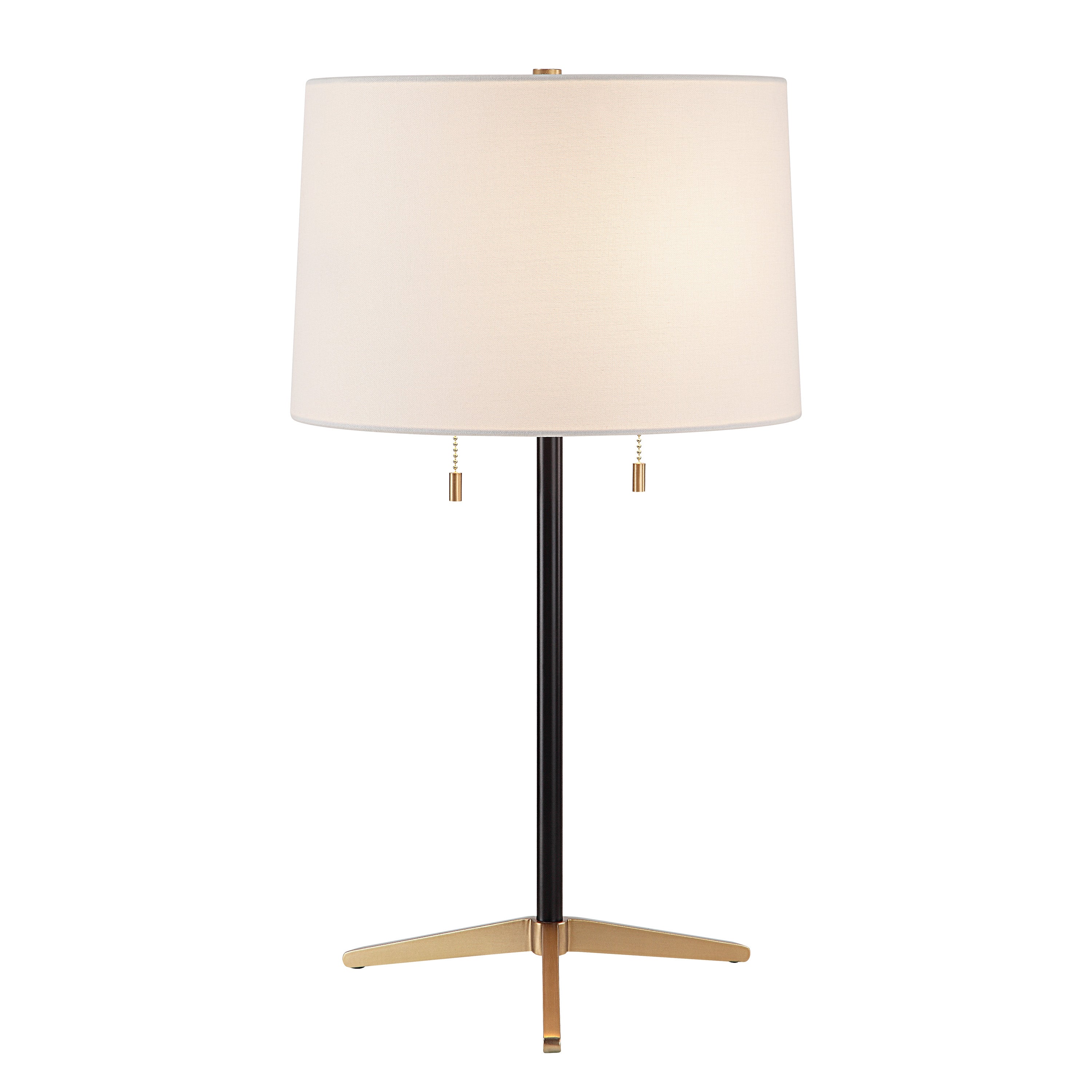 Orono 25" Tall Matte Black Iron Table Lamp with Tapered Linen Shade (Set of 2) - Additional Image 2 - LPT1265-SET2