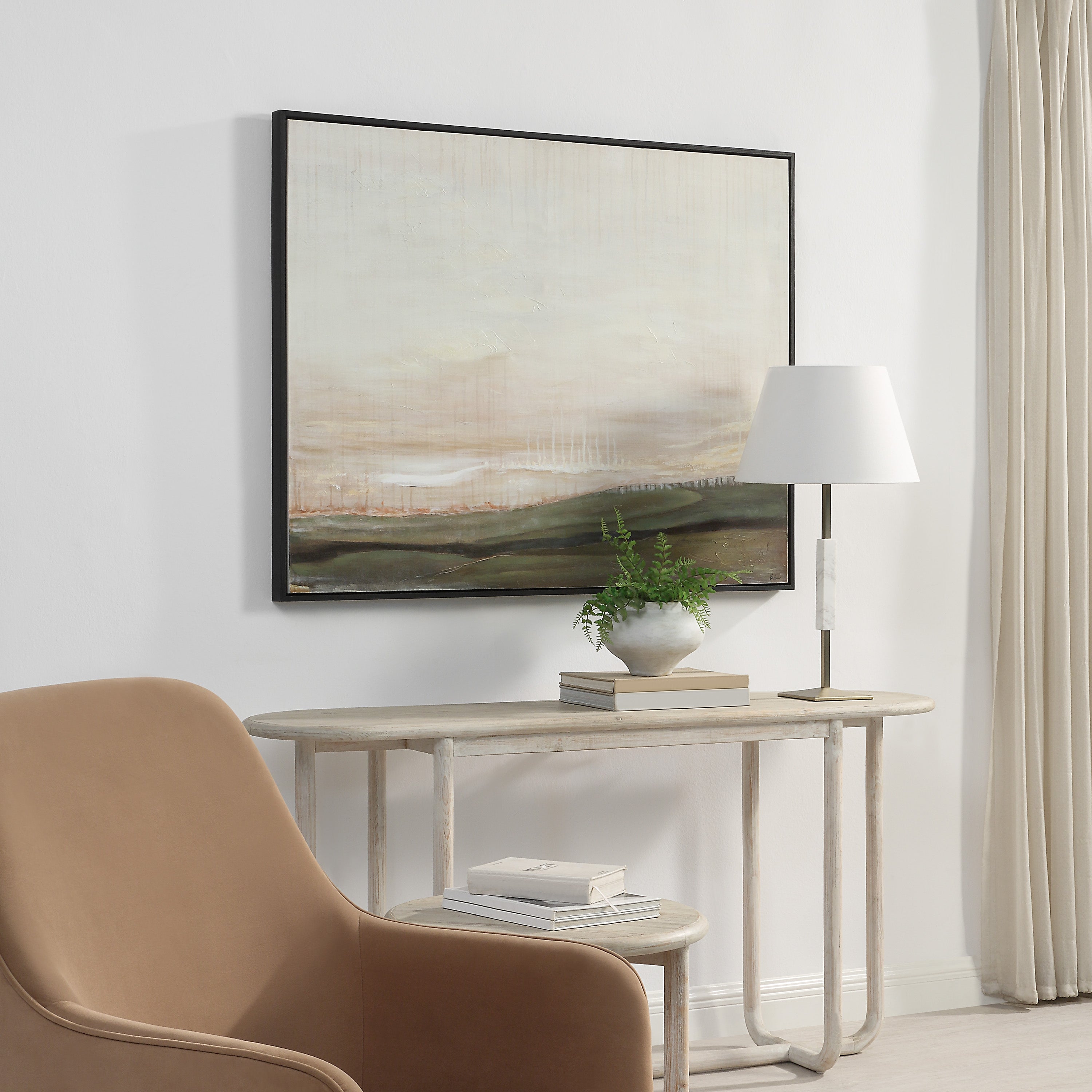 Mackay 40" H x 50" W Canvas Art, White - Lifestyle Image - OL2182
