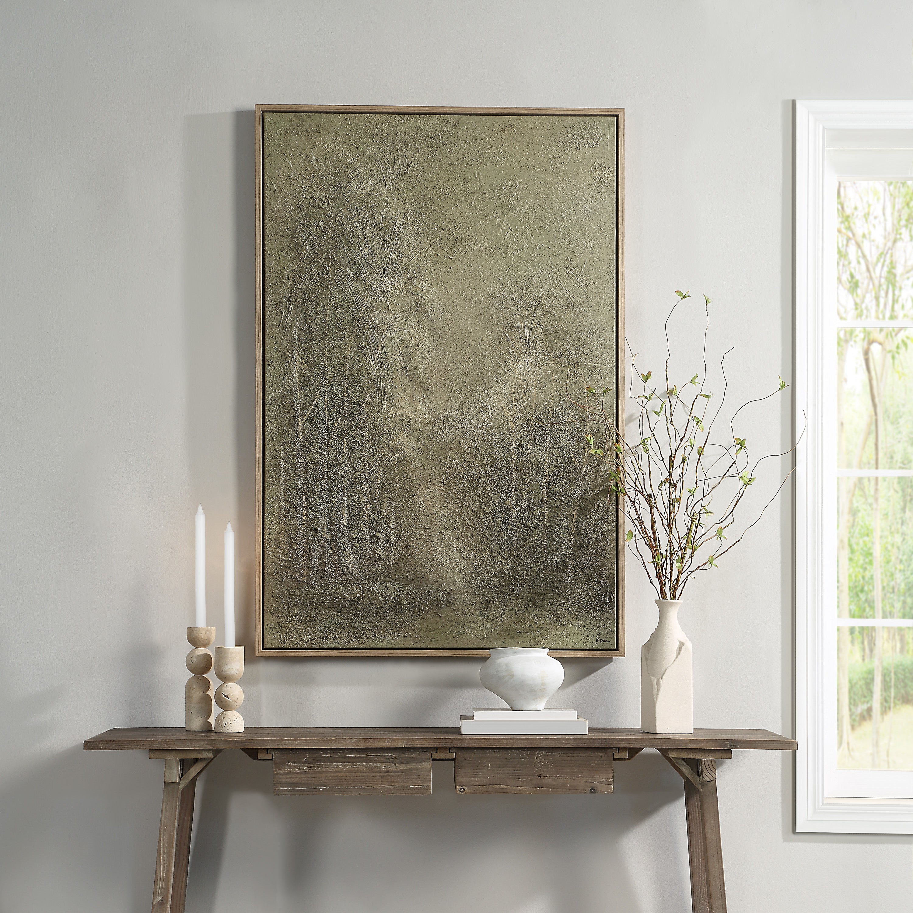 Lipton 60" H x 40" W Canvas Art, Green - Lifestyle Image - OL2192
