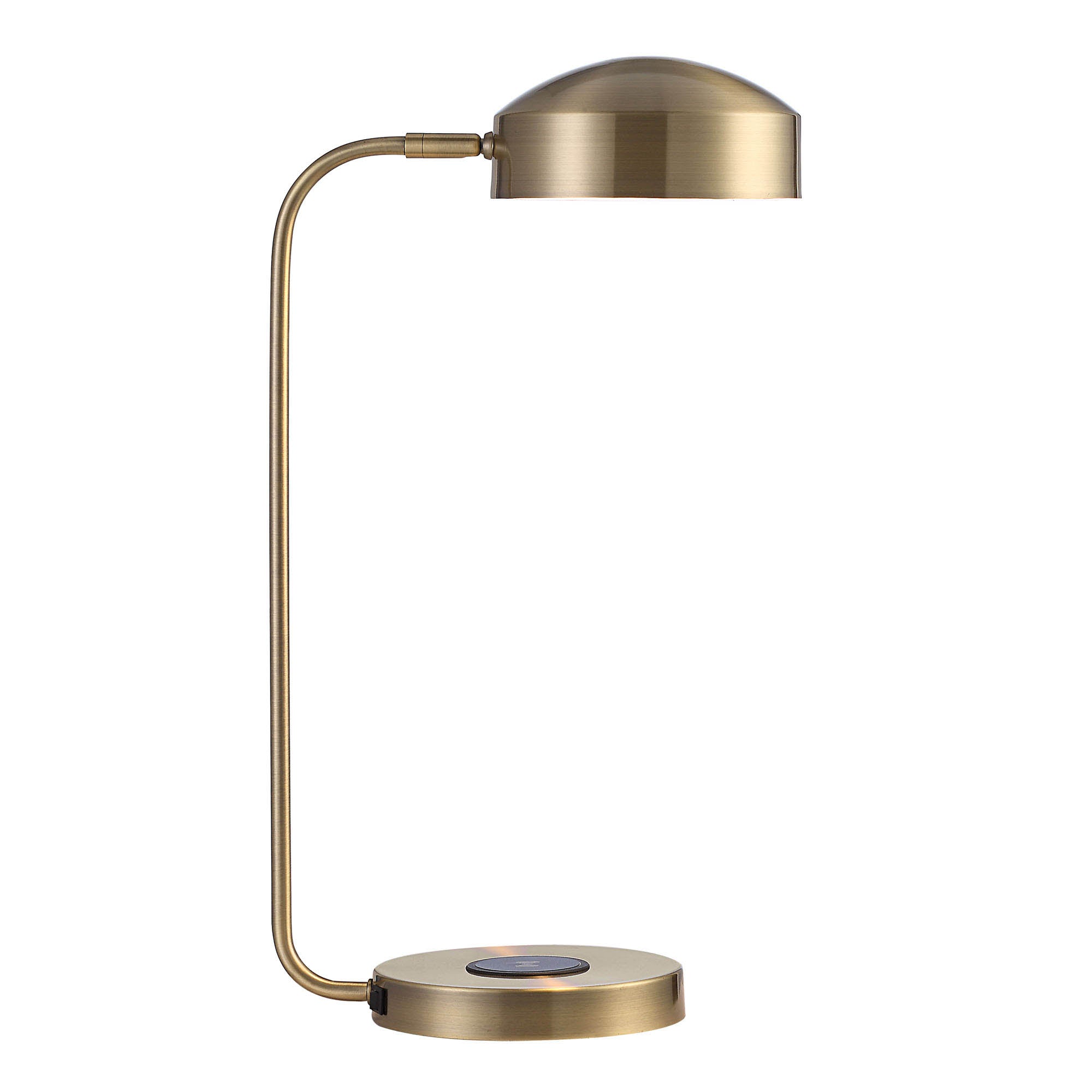 Riesco 22.5" Length Desk Lamp, Antique Brass - Angle Image - LPT1214