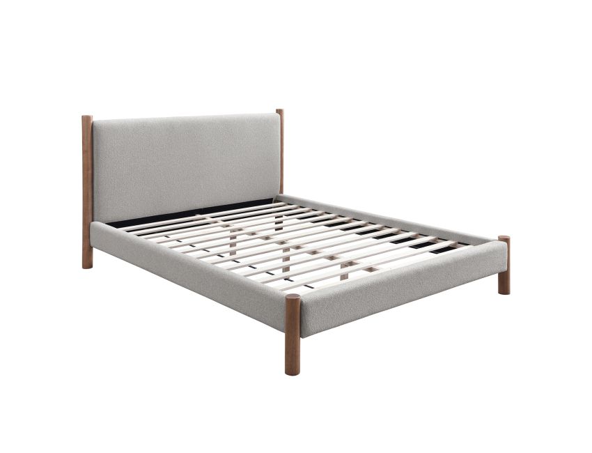 Zoran Platform Bed in Mushroom and Walnut