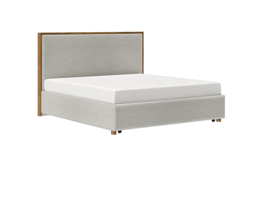 Andover 78" King Platform Bed with Drawer in Oat