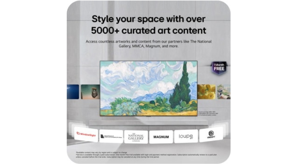 55" LG Gallery TV AI with frame LX7 4K ART TV (55LX7BPUA)-2026