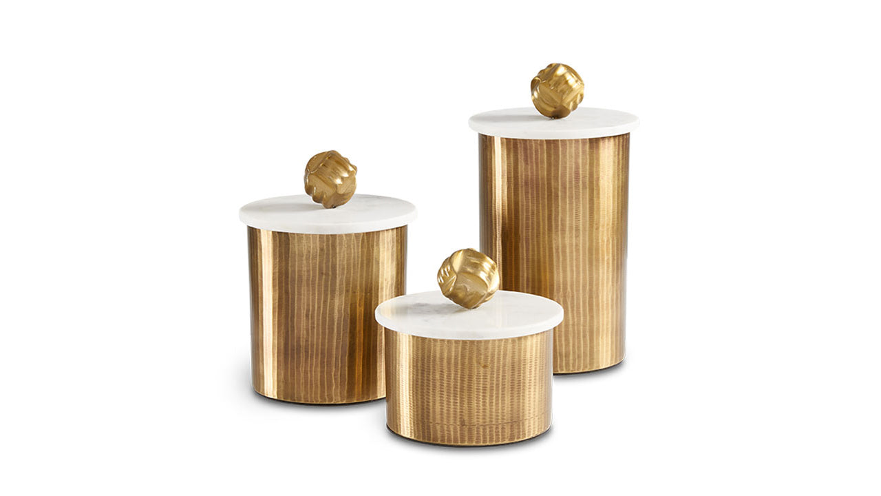Keva Matte Texture Boxes: Antique Brass (set of 3)