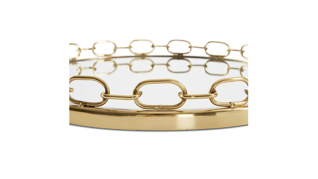 Chain Link Tray: Gold (Set of 2)