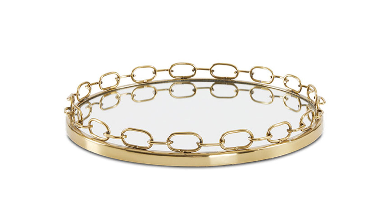 Chain Link Tray: Gold (Set of 2)