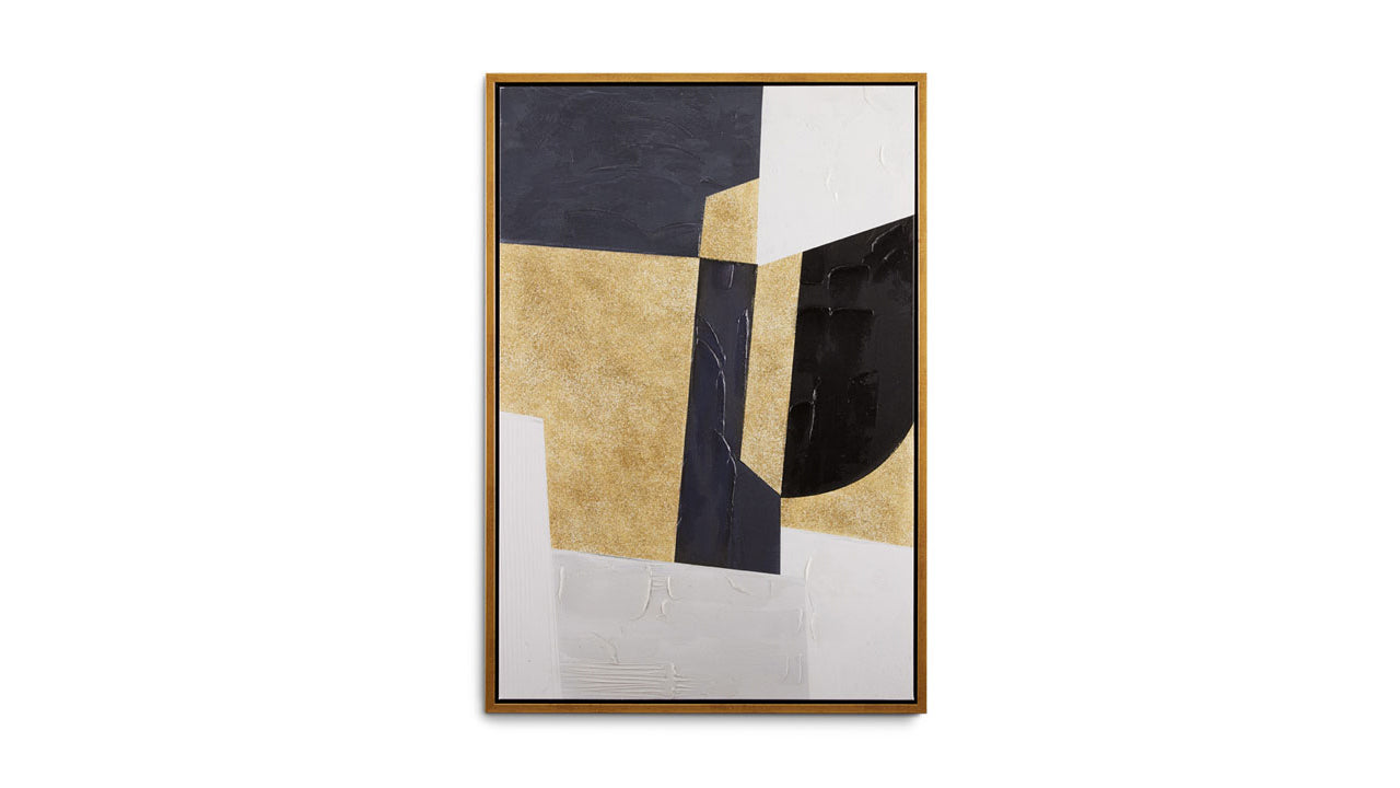 Black & Gold Geometric Box Painting