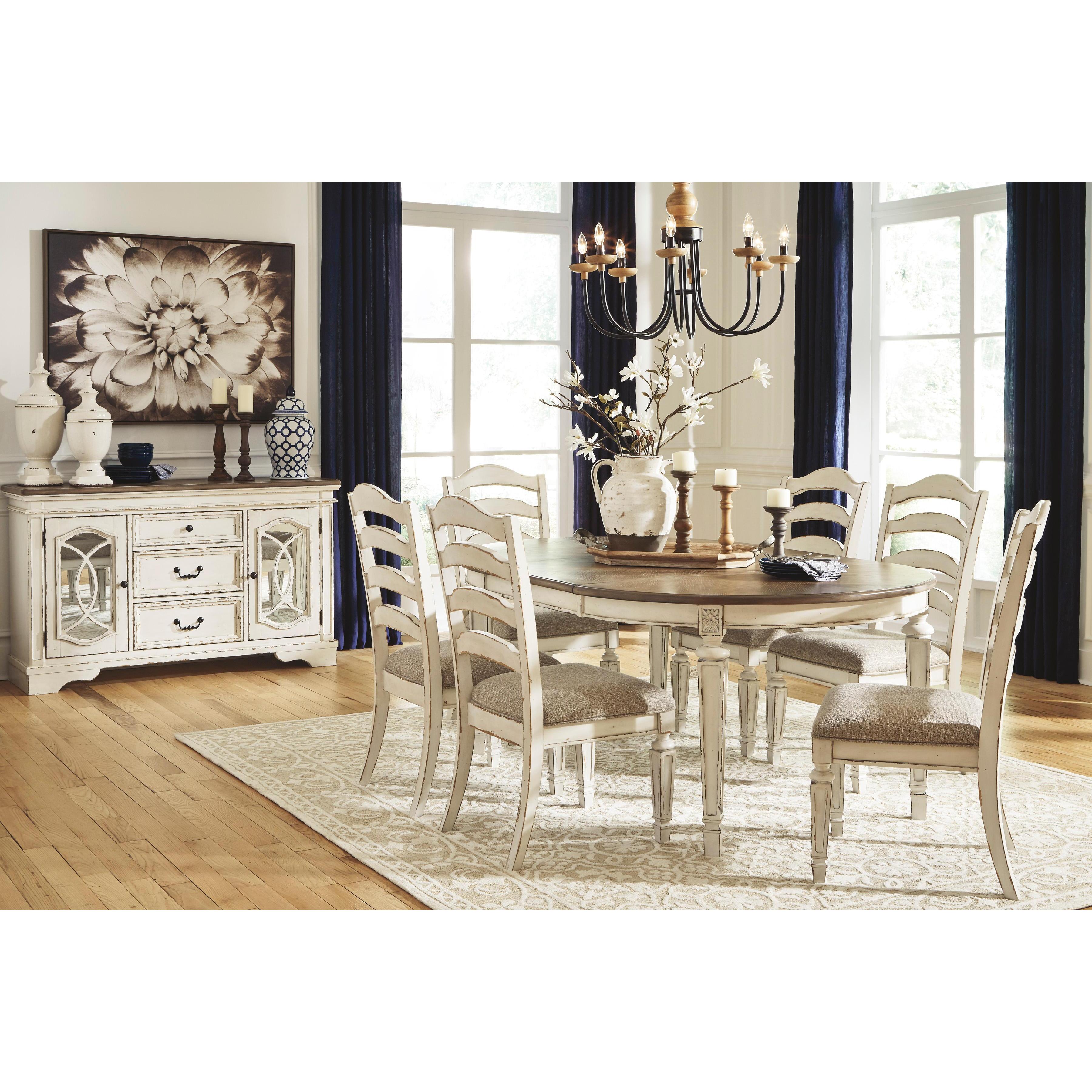  Signature Design by Ashley Realyn D743D11 7 pc Dining Set IMAGE 1