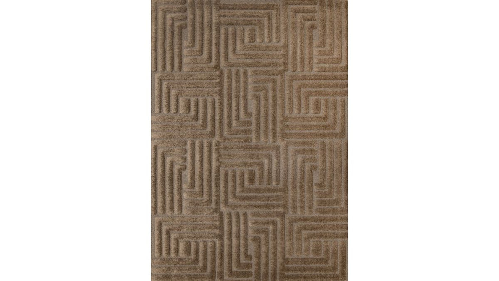 Luxe Brown Maze Design Rug