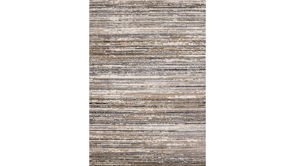 Nala Crean Grey Black Beige Distressed Lines Rug