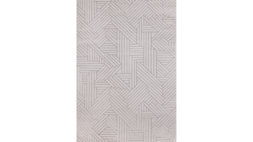 Ellington Grey Abstract Herringbone Design Rug