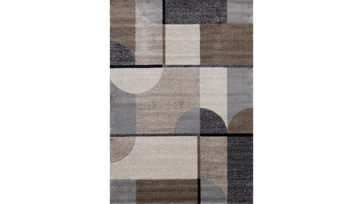 Breeze Cream Brown Grey Geometric Shapes Rug