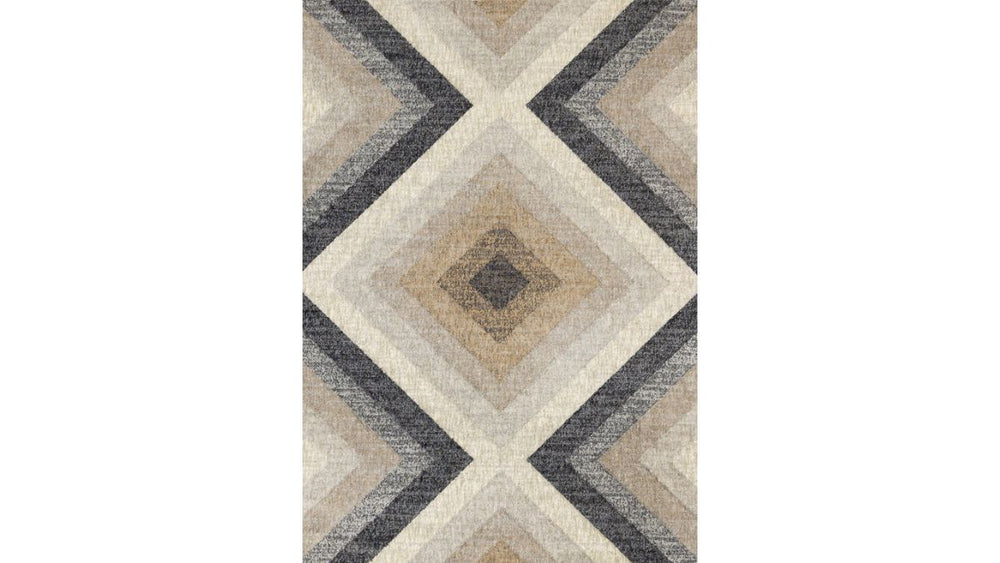 Cora Cream Grey Brown Diamond Design Rug