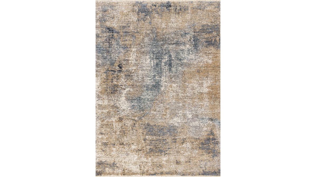 Marisa Blue Beige White Distressed Rug